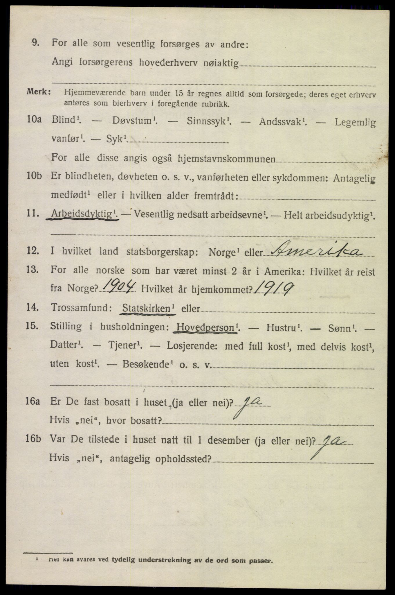 SAK, 1920 census for Sør-Audnedal, 1920, p. 1478