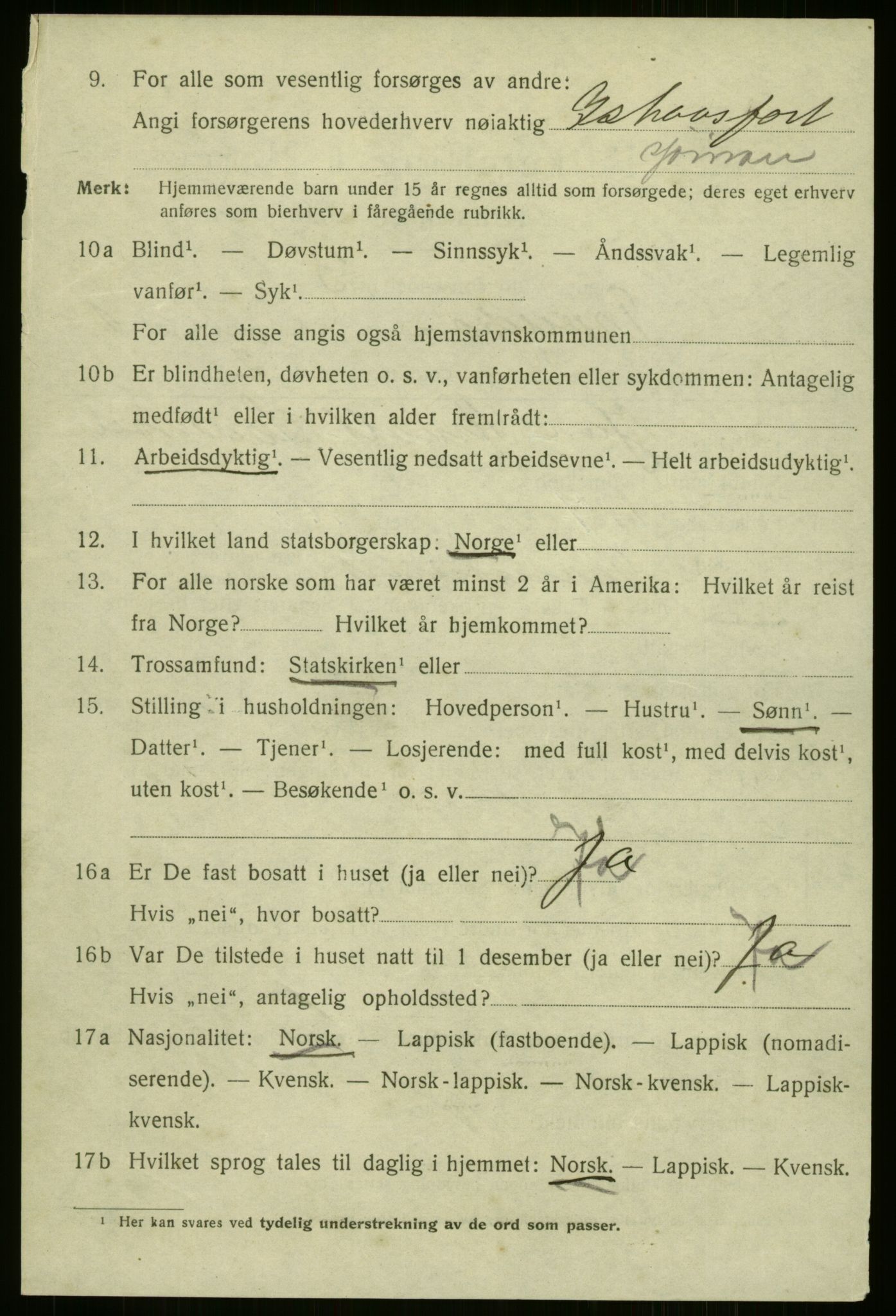 SATØ, 1920 census for Tromsø, 1920, p. 7568