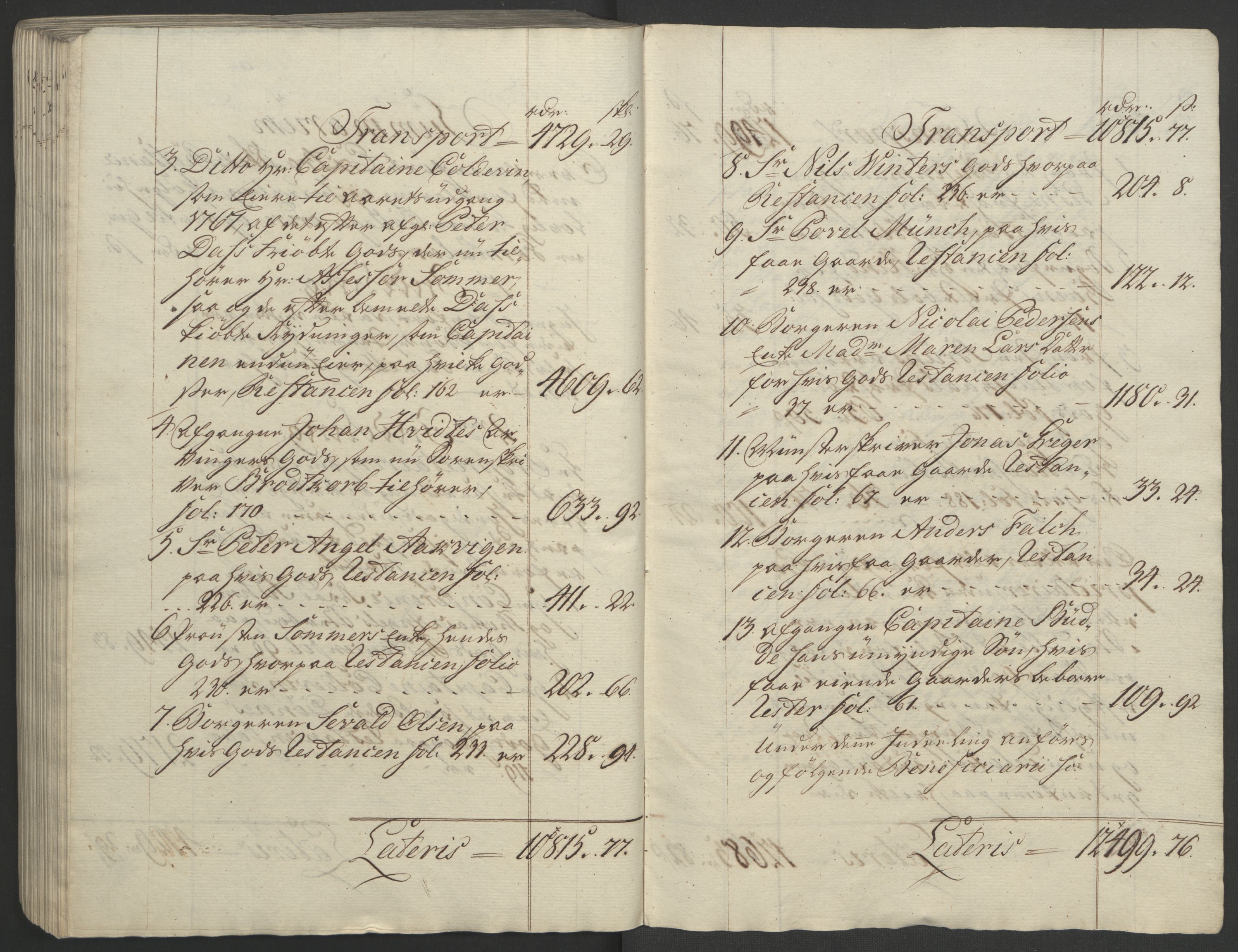 Rentekammeret inntil 1814, Realistisk ordnet avdeling, RA/EA-4070/Ol/L0023: [Gg 10]: Ekstraskatten, 23.09.1762. Helgeland (restanseregister), 1767-1772, p. 247