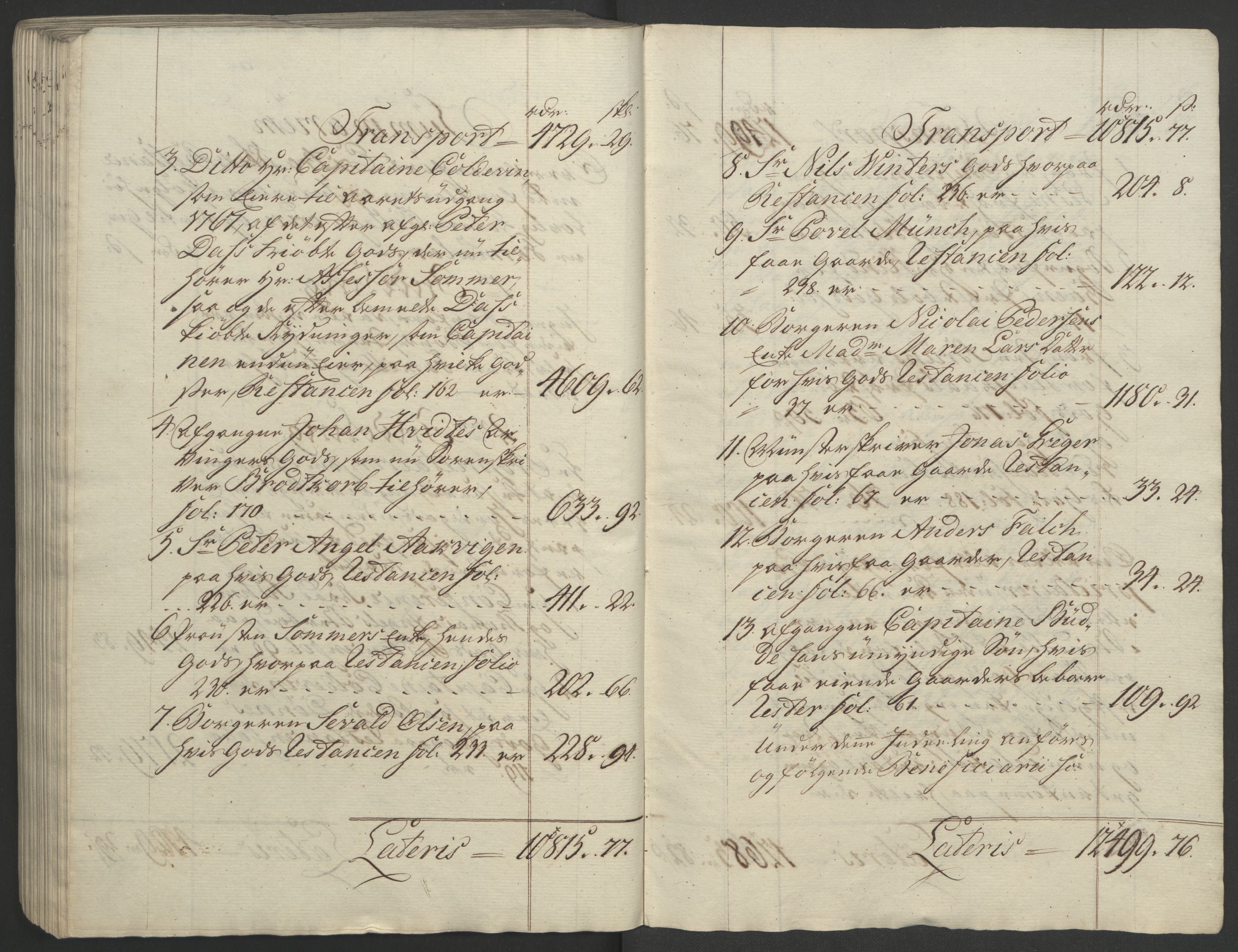 Rentekammeret inntil 1814, Realistisk ordnet avdeling, AV/RA-EA-4070/Ol/L0023: [Gg 10]: Ekstraskatten, 23.09.1762. Helgeland (restanseregister), 1767-1772, p. 247