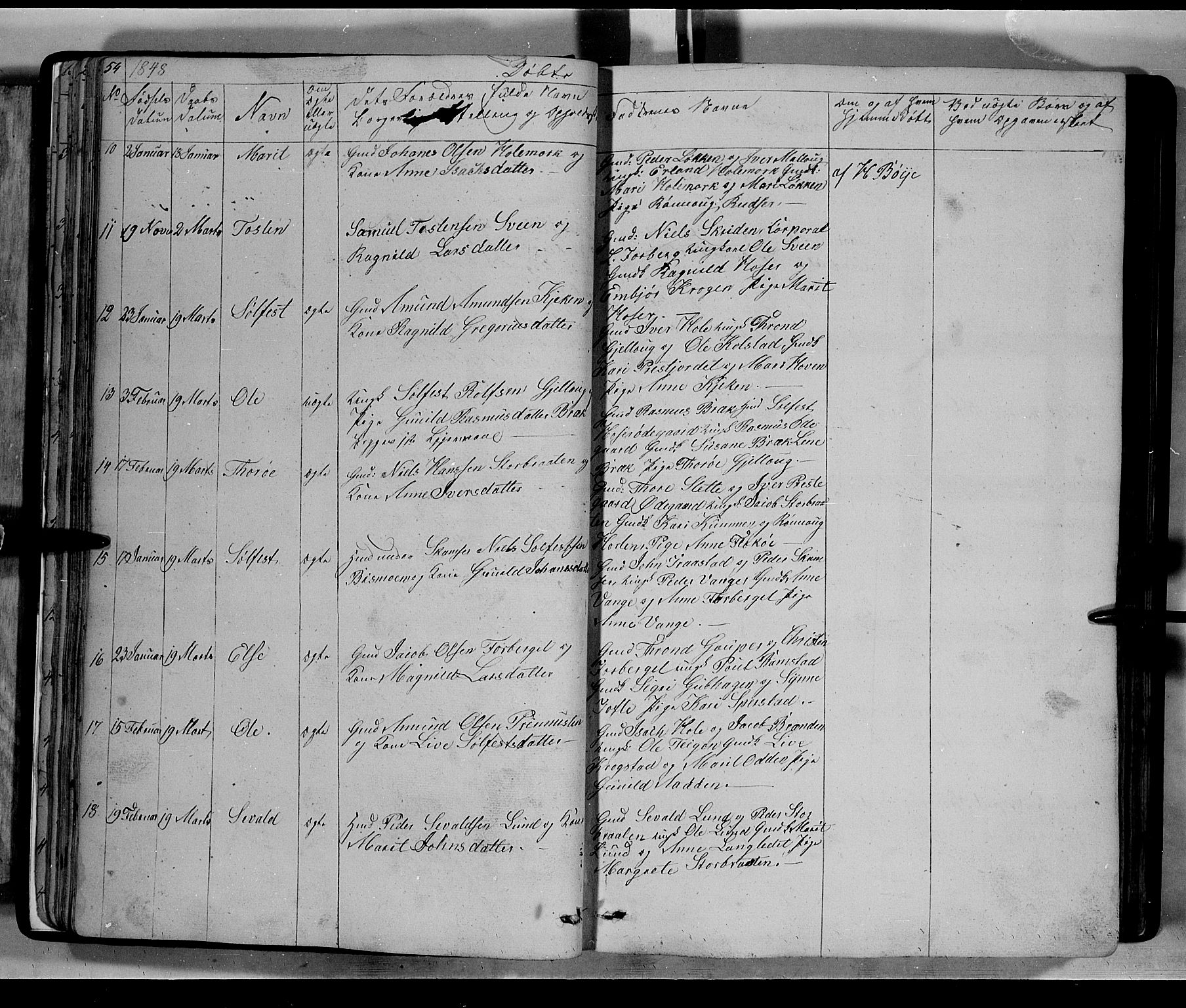 Lom prestekontor, SAH/PREST-070/L/L0004: Parish register (copy) no. 4, 1845-1864, p. 54-55