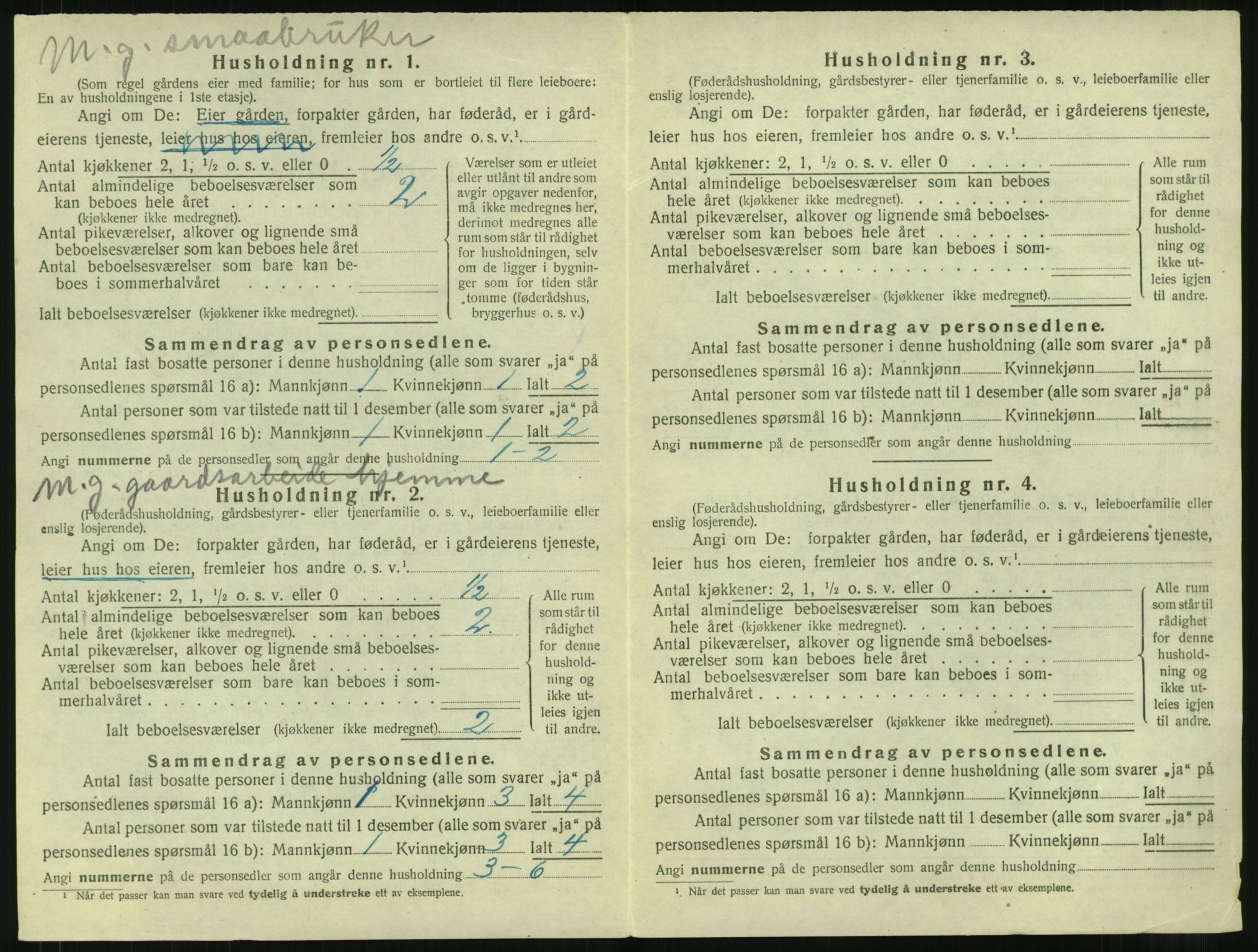 SAT, 1920 census for Vestnes, 1920, p. 460