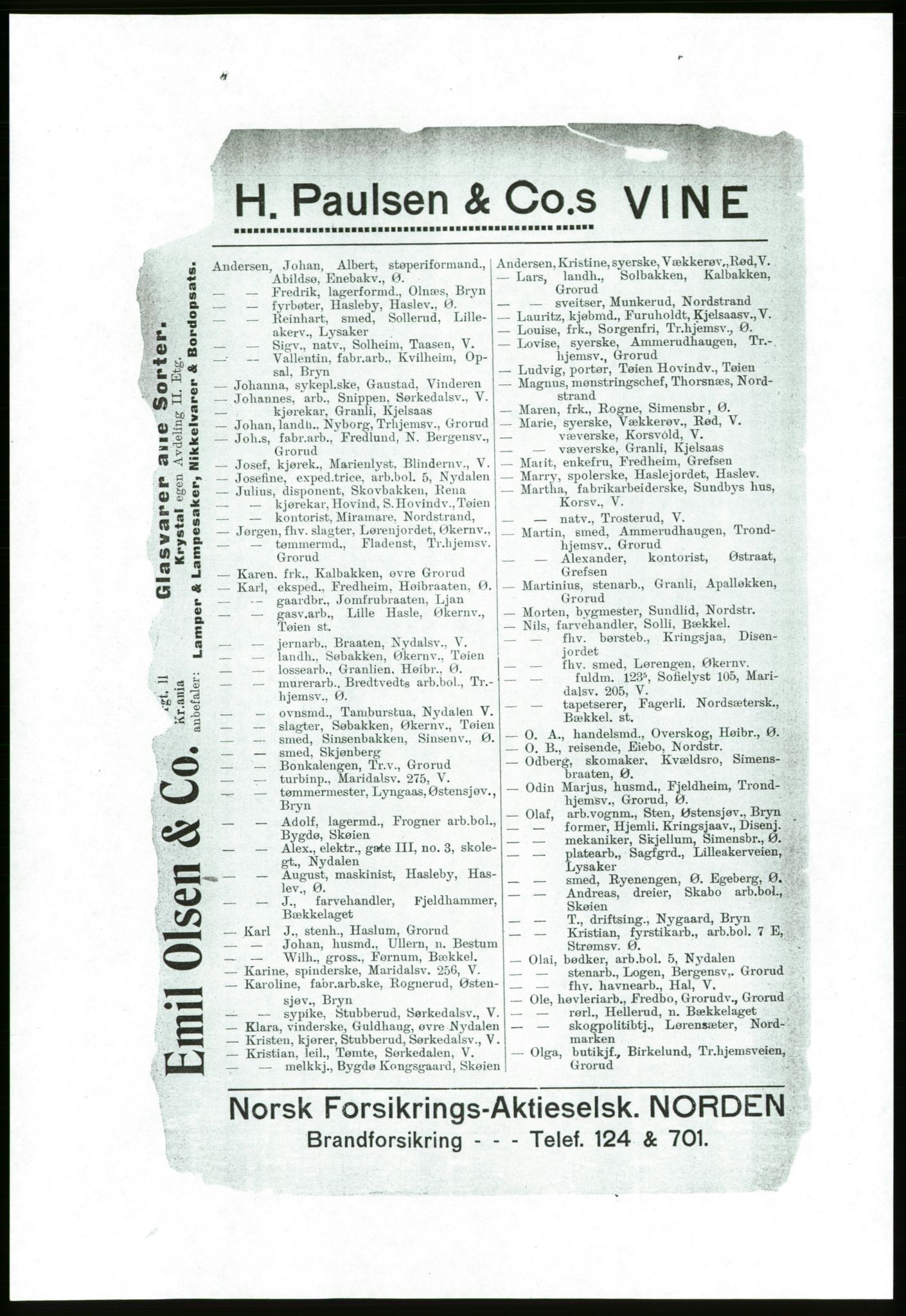 Aker adressebok/adressekalender, PUBL/001/A/001: Akers adressebok, 1916-1917, p. 14