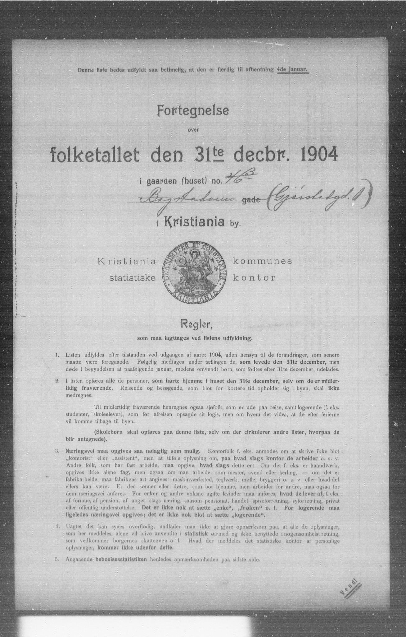 OBA, Municipal Census 1904 for Kristiania, 1904, p. 5908