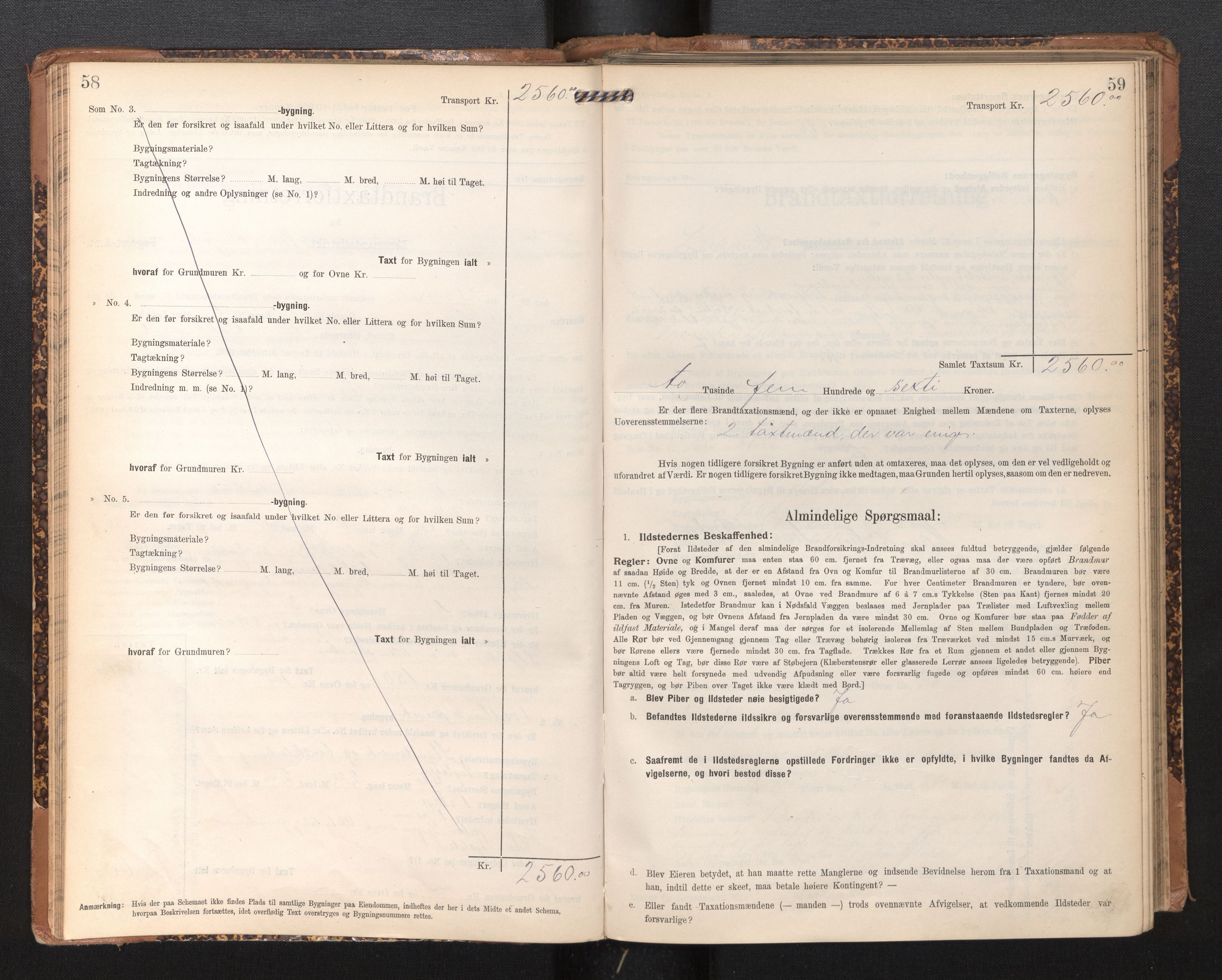 Lensmannen i Leikanger, AV/SAB-A-29201/0012/L0005: Branntakstprotokoll, skjematakst, 1907-1917, p. 58-59