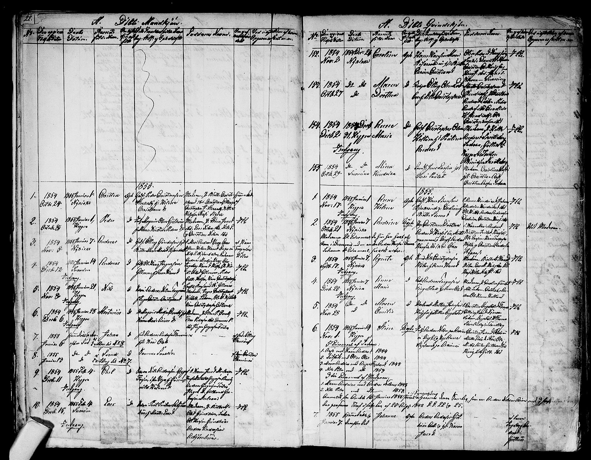 Modum kirkebøker, AV/SAKO-A-234/G/Ga/L0006: Parish register (copy) no. I 6, 1854-1868, p. 24-25