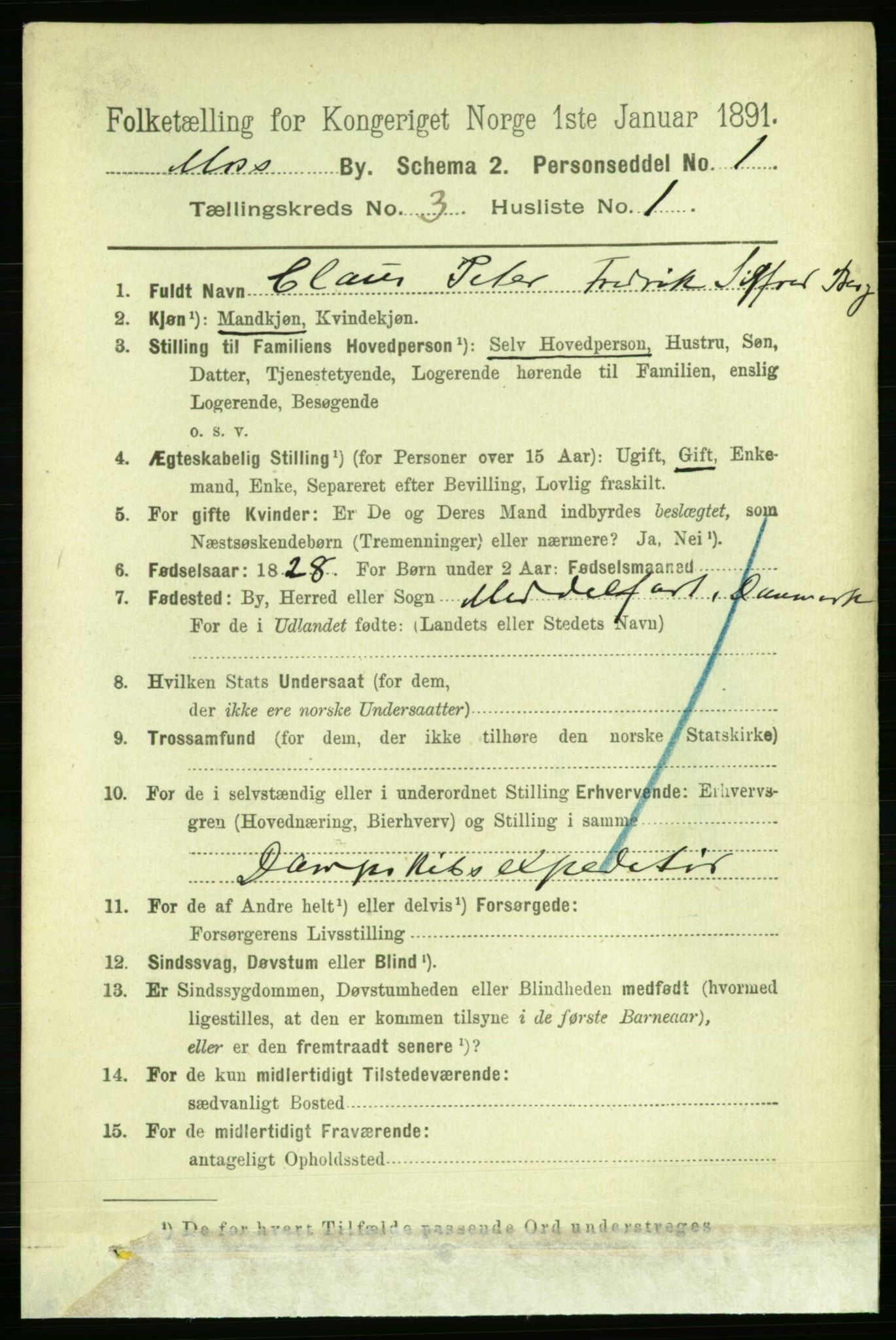 RA, 1891 census for 0104 Moss, 1891, p. 2344