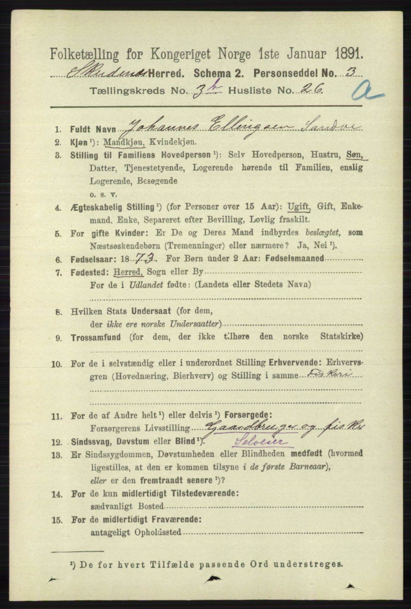 RA, 1891 census for 1150 Skudenes, 1891, p. 1769