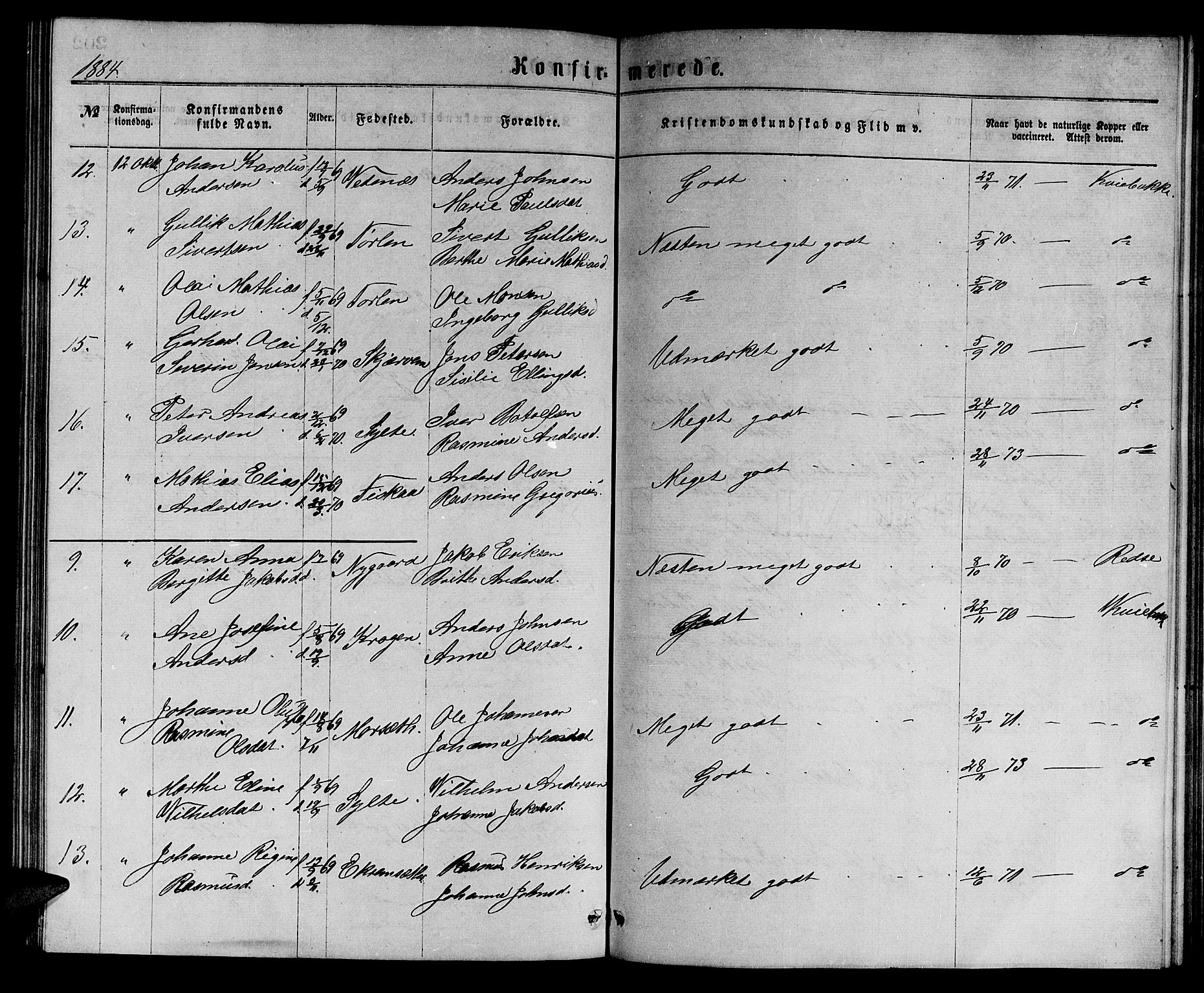 Ministerialprotokoller, klokkerbøker og fødselsregistre - Møre og Romsdal, SAT/A-1454/501/L0016: Parish register (copy) no. 501C02, 1868-1884, p. 203