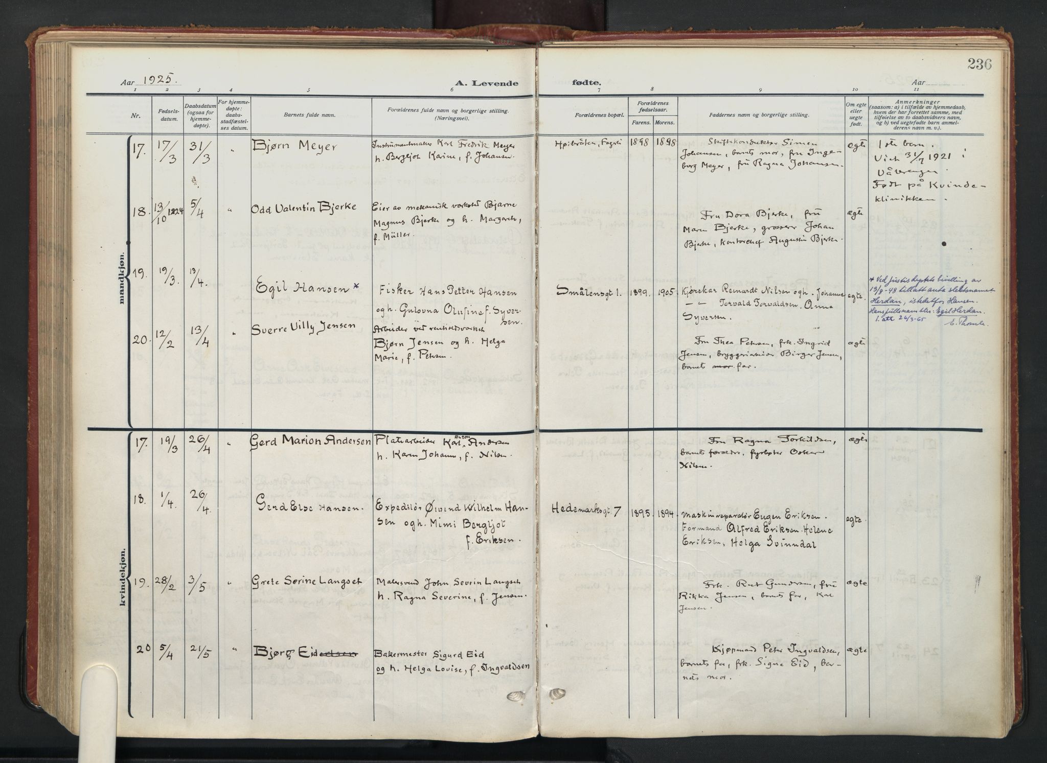 Vålerengen prestekontor Kirkebøker, AV/SAO-A-10878/F/Fa/L0004: Parish register (official) no. 4, 1915-1929, p. 236