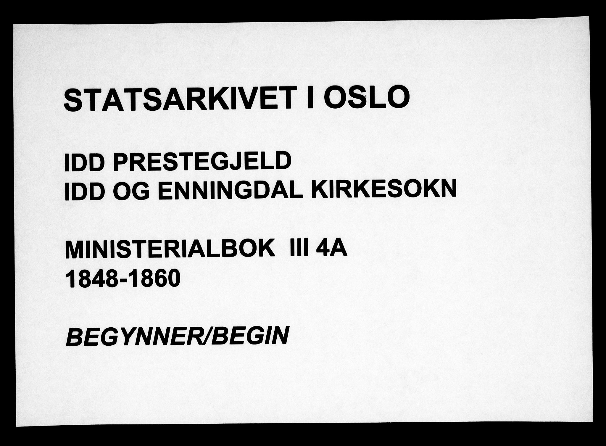 Idd prestekontor Kirkebøker, AV/SAO-A-10911/F/Fc/L0004a: Parish register (official) no. III 4A, 1848-1860