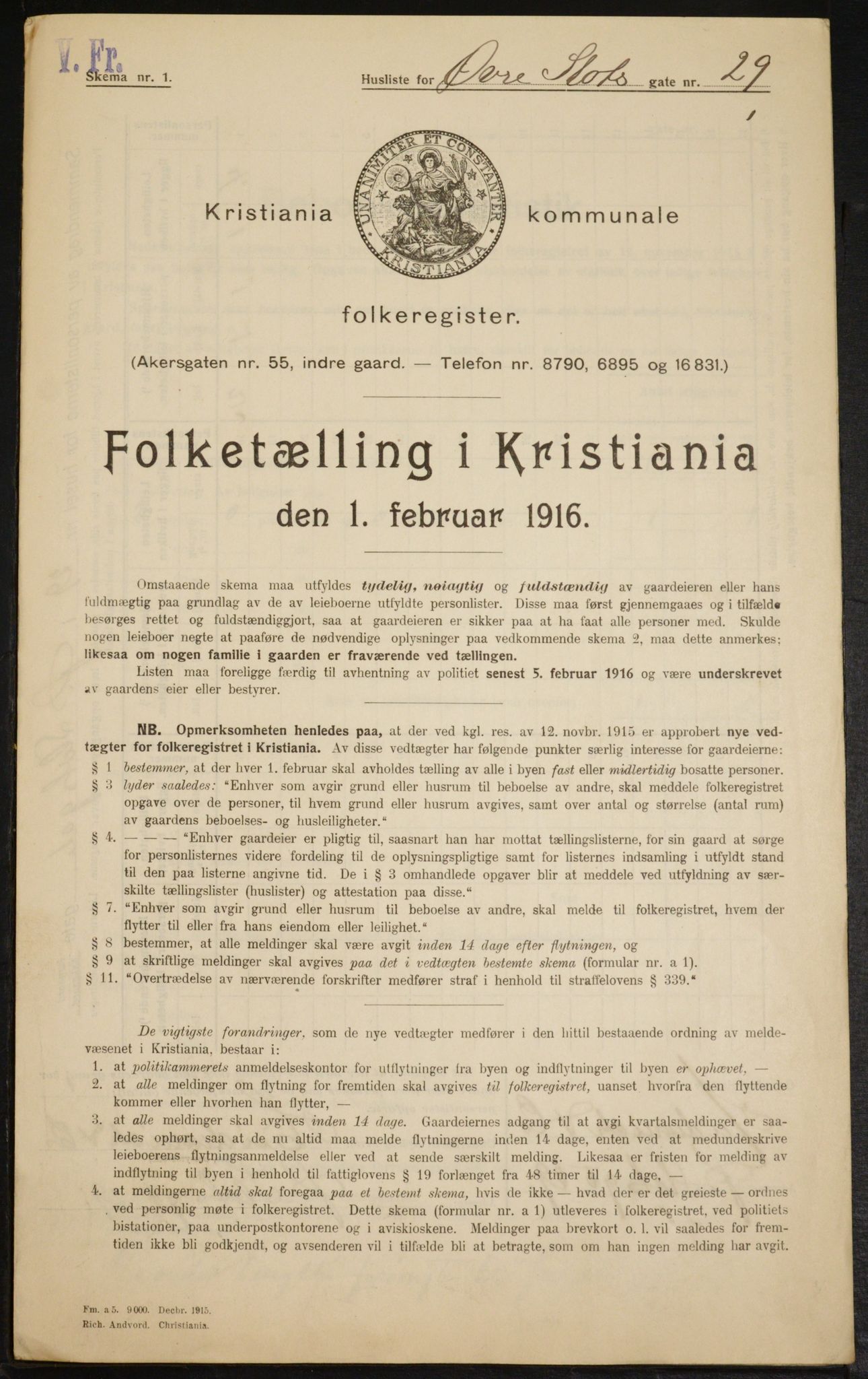 OBA, Municipal Census 1916 for Kristiania, 1916, p. 133723