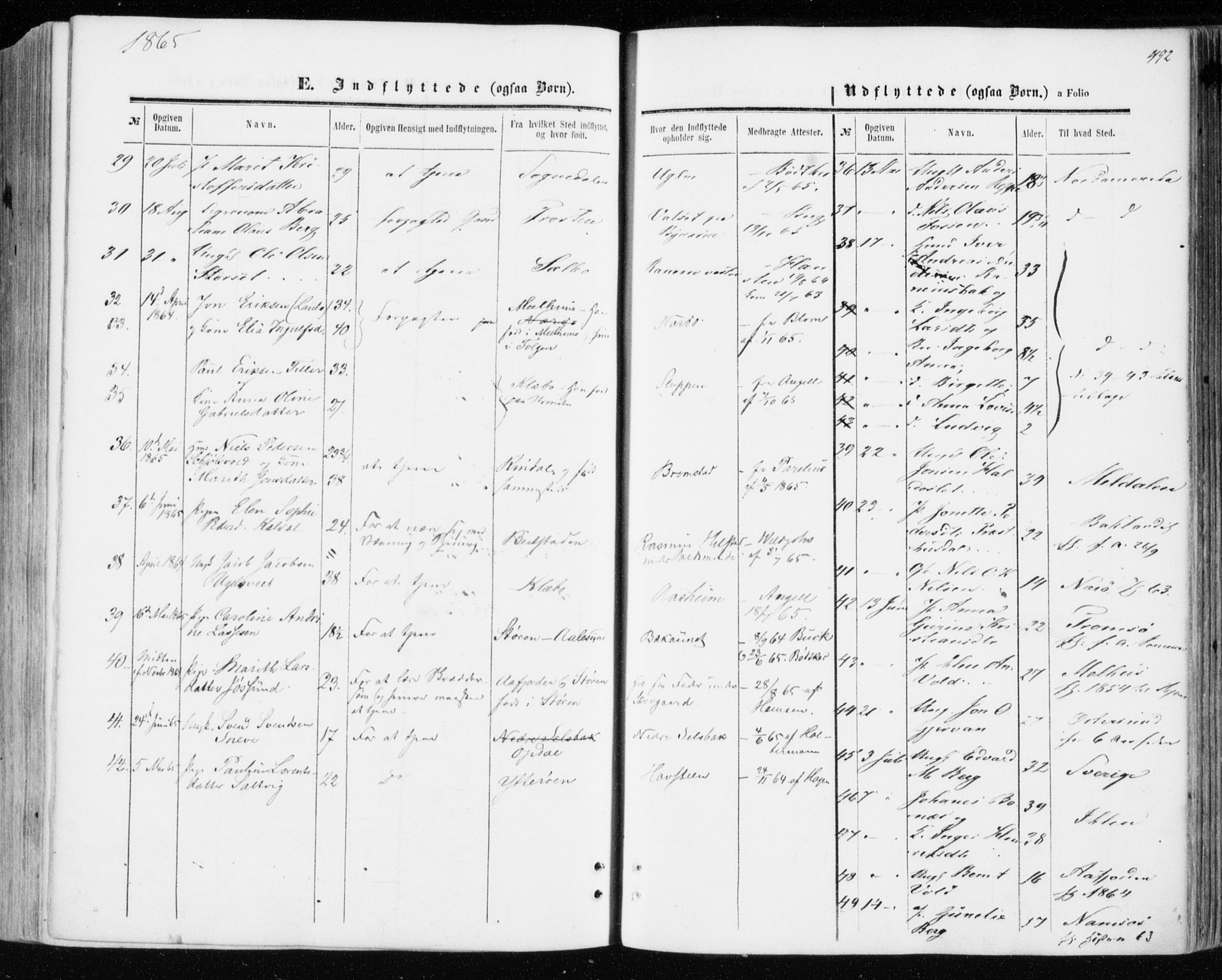 Ministerialprotokoller, klokkerbøker og fødselsregistre - Sør-Trøndelag, AV/SAT-A-1456/606/L0292: Parish register (official) no. 606A07, 1856-1865, p. 492