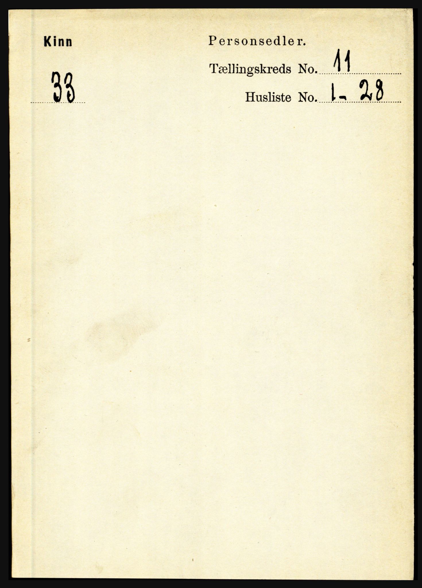 RA, 1891 census for 1437 Kinn, 1891, p. 4055