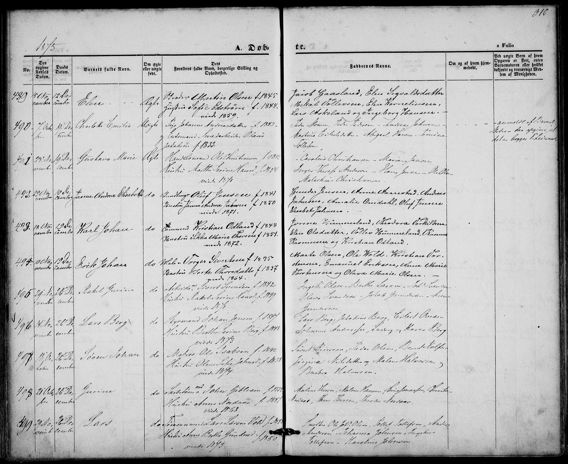 St. Petri sokneprestkontor, AV/SAST-A-101813/001/30/30BA/L0008: Parish register (official) no. A 8, 1868-1876, p. 310