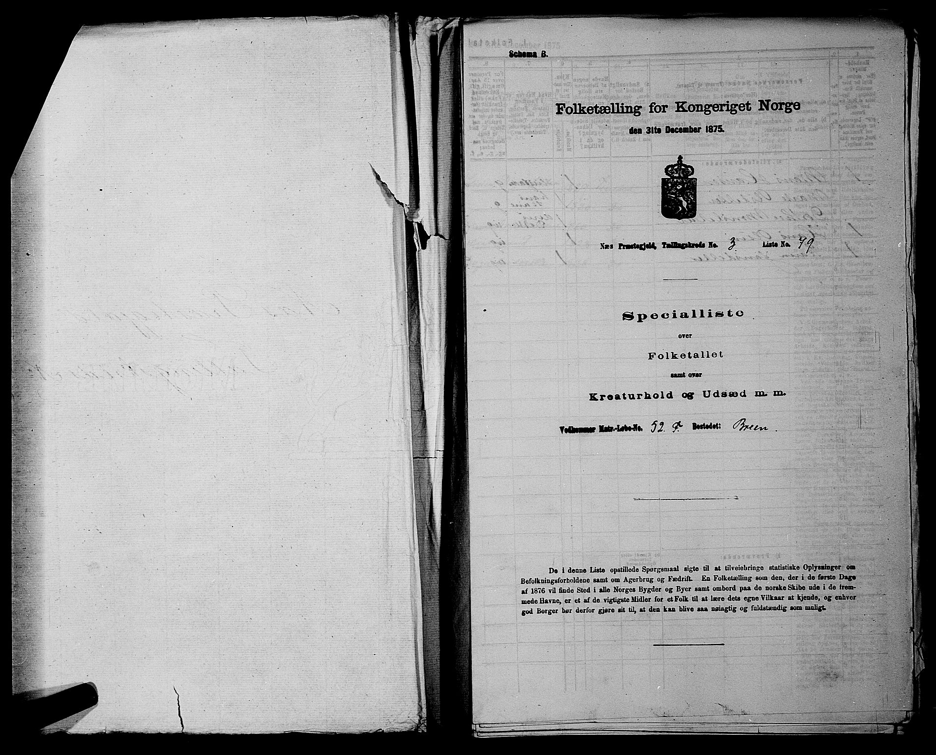 RA, 1875 census for 0236P Nes, 1875, p. 330