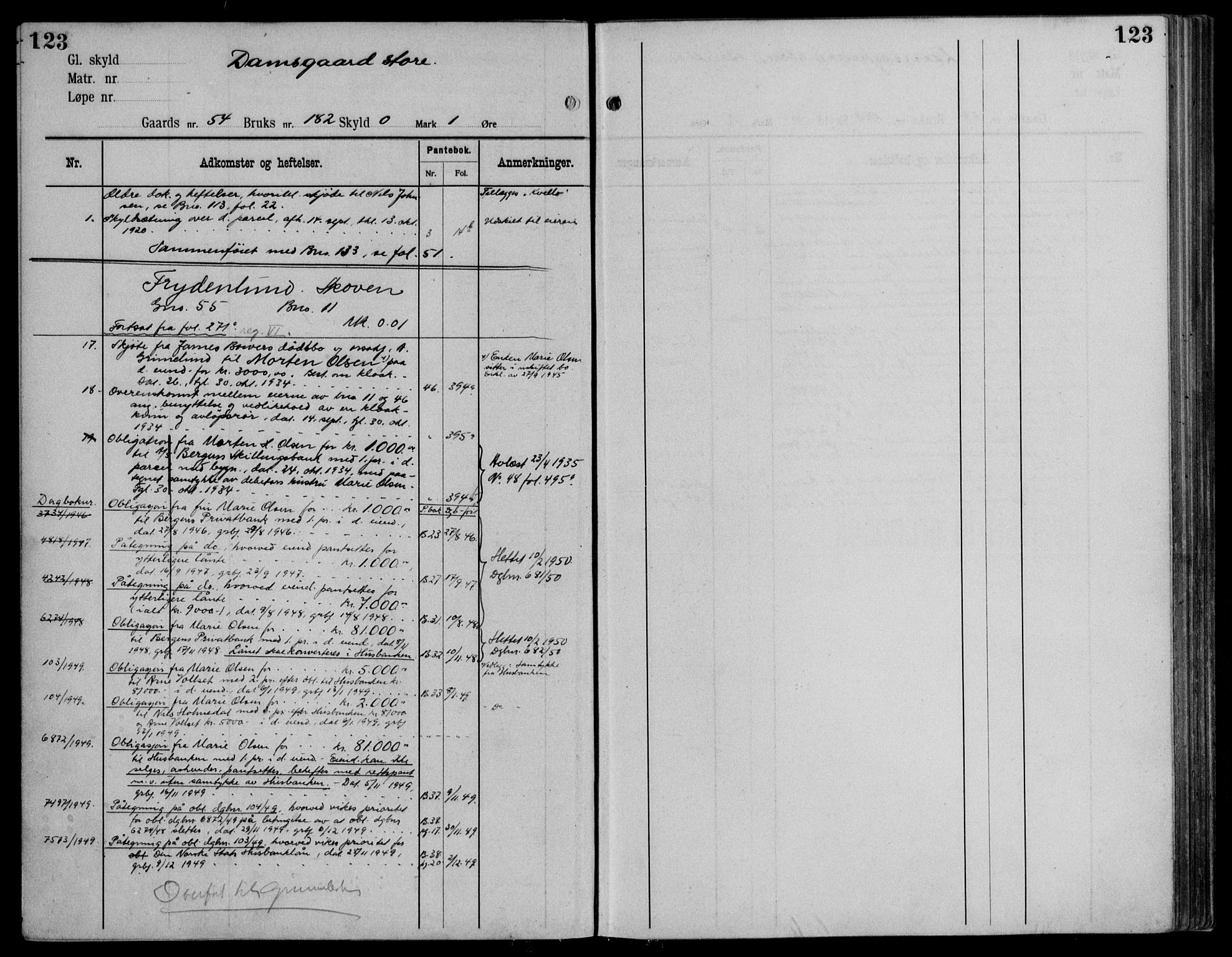 Midhordland sorenskriveri, AV/SAB-A-3001/1/G/Ga/Gab/L0115: Mortgage register no. II.A.b.115, p. 123