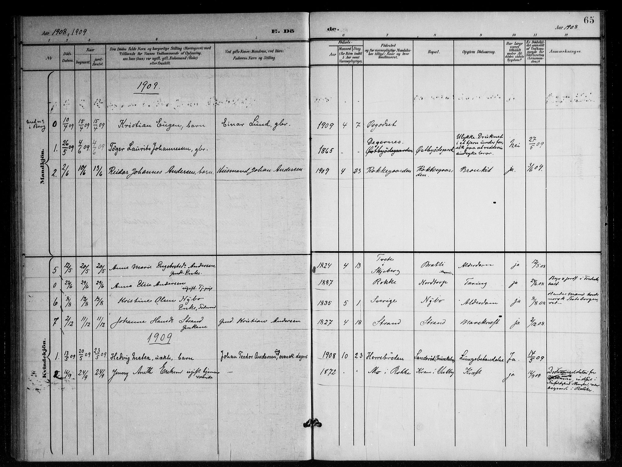 Berg prestekontor Kirkebøker, AV/SAO-A-10902/F/Fc/L0003: Parish register (official) no. III 3, 1902-1916, p. 65