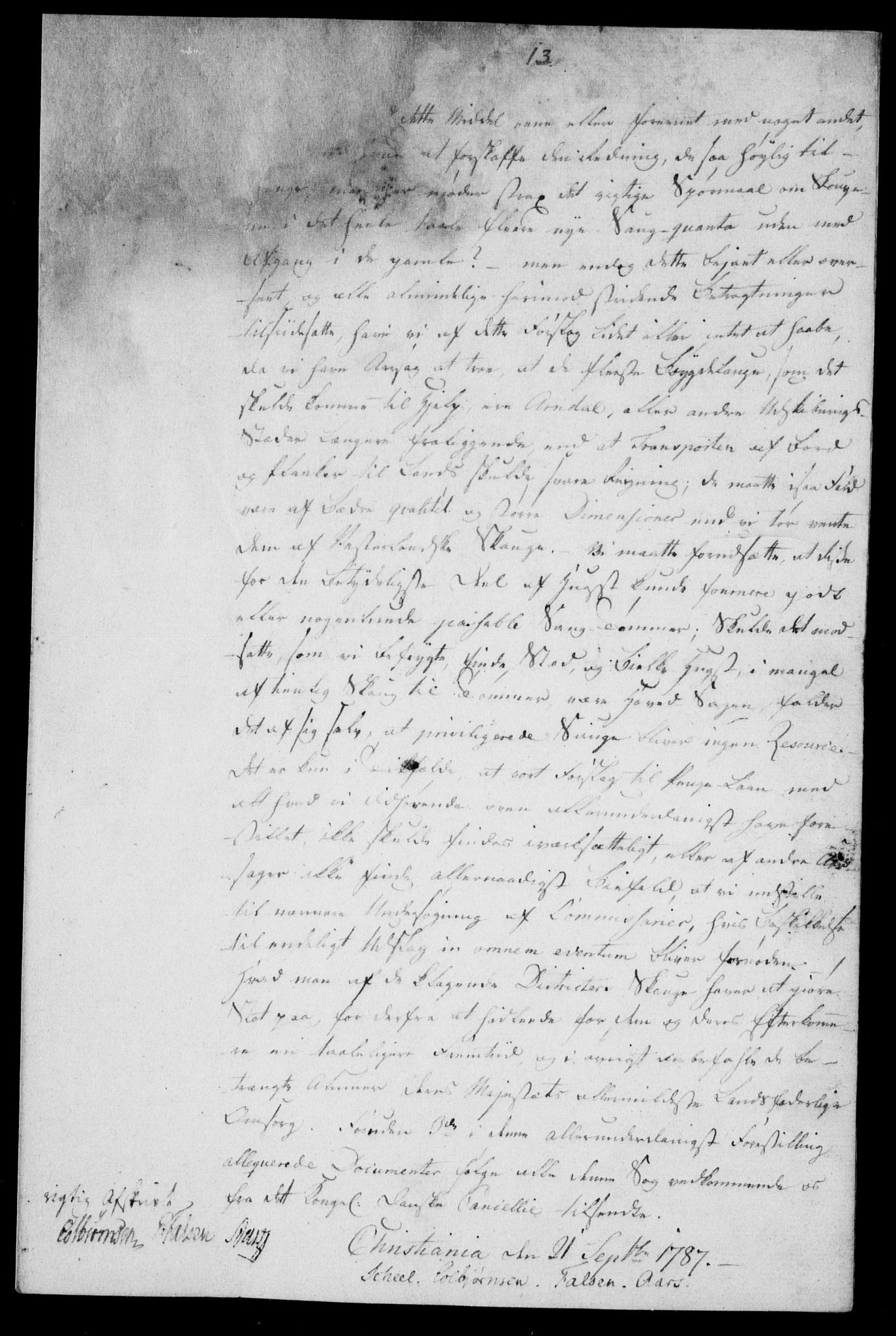 Danske Kanselli, Skapsaker, AV/RA-EA-4061/F/L0097: Skap 16, pakke 7 III, 1787, p. 201
