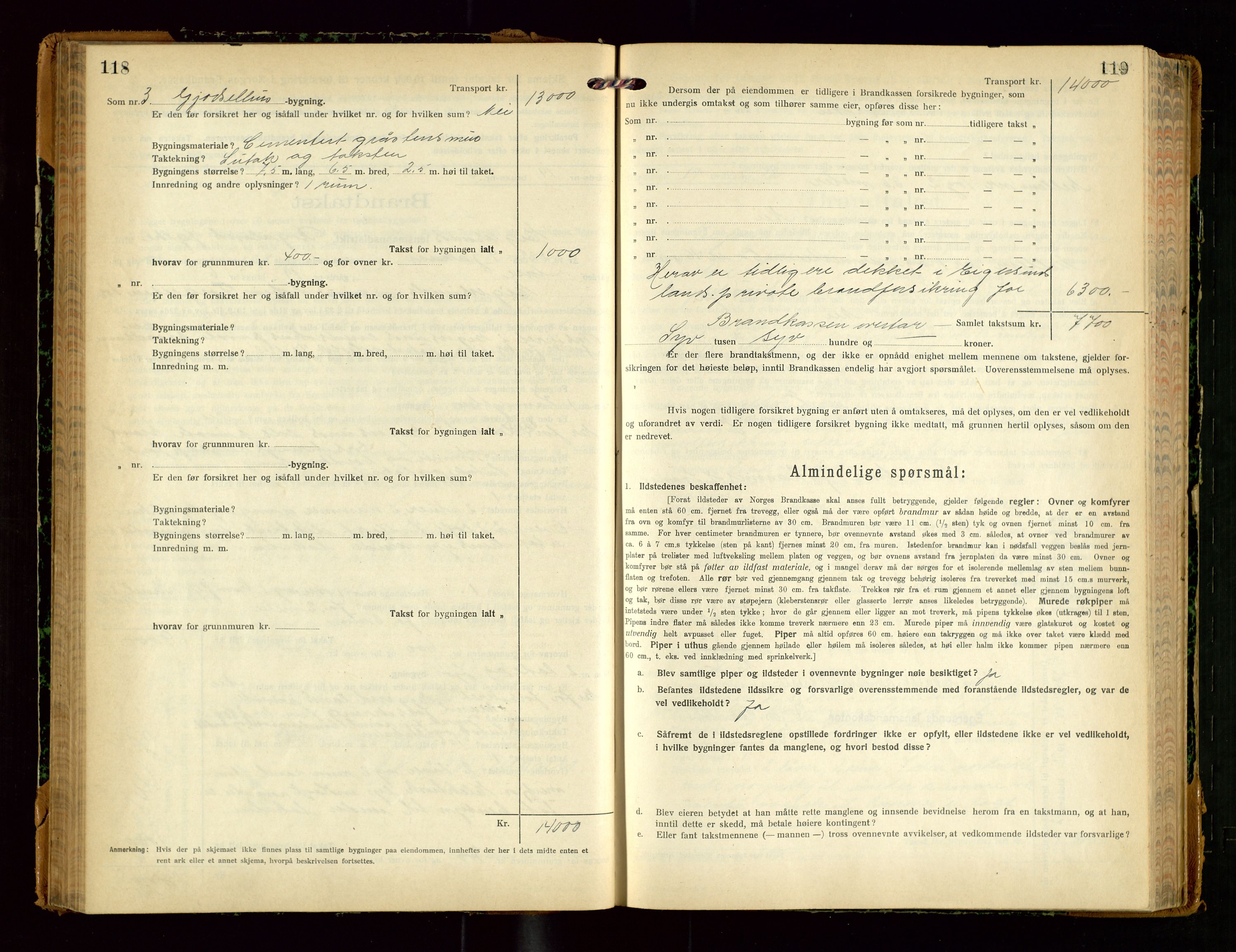 Eigersund lensmannskontor, SAST/A-100171/Gob/L0004: "Branntakstprotokoll", 1921-1925, p. 118-119