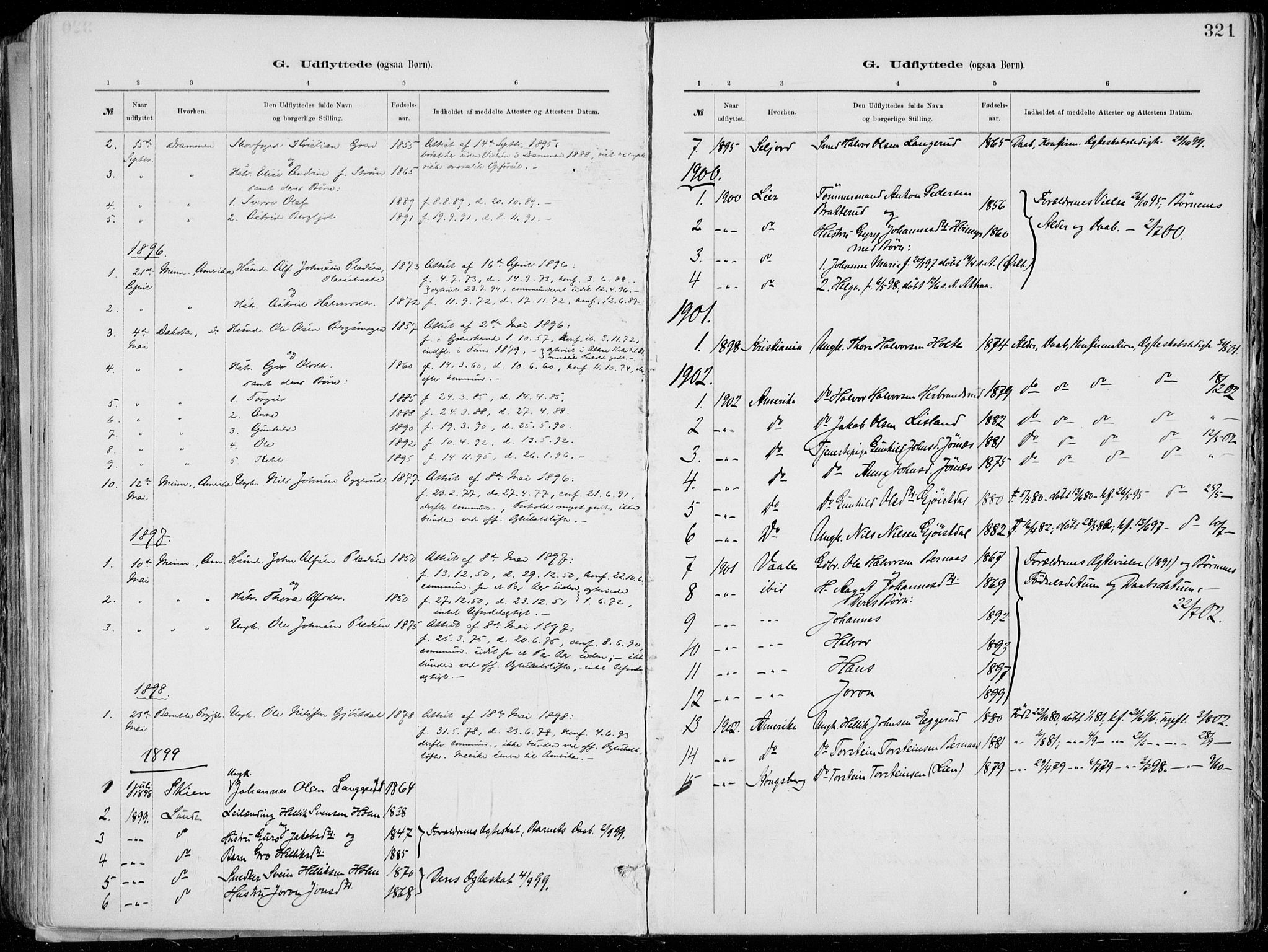 Tinn kirkebøker, AV/SAKO-A-308/F/Fa/L0007: Parish register (official) no. I 7, 1878-1922, p. 321