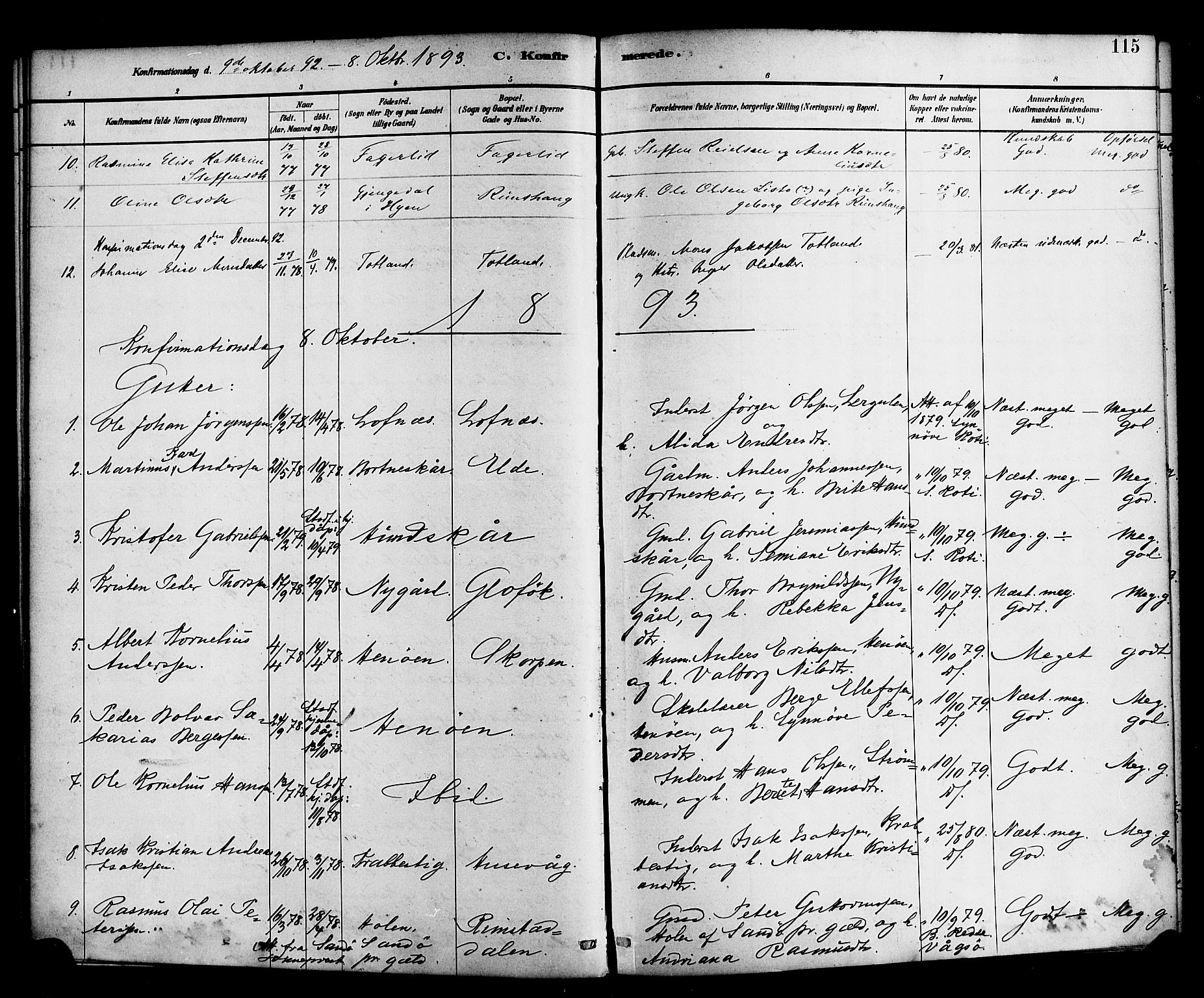 Davik sokneprestembete, SAB/A-79701/H/Haa/Haad/L0001: Parish register (official) no. D 1, 1882-1900, p. 115