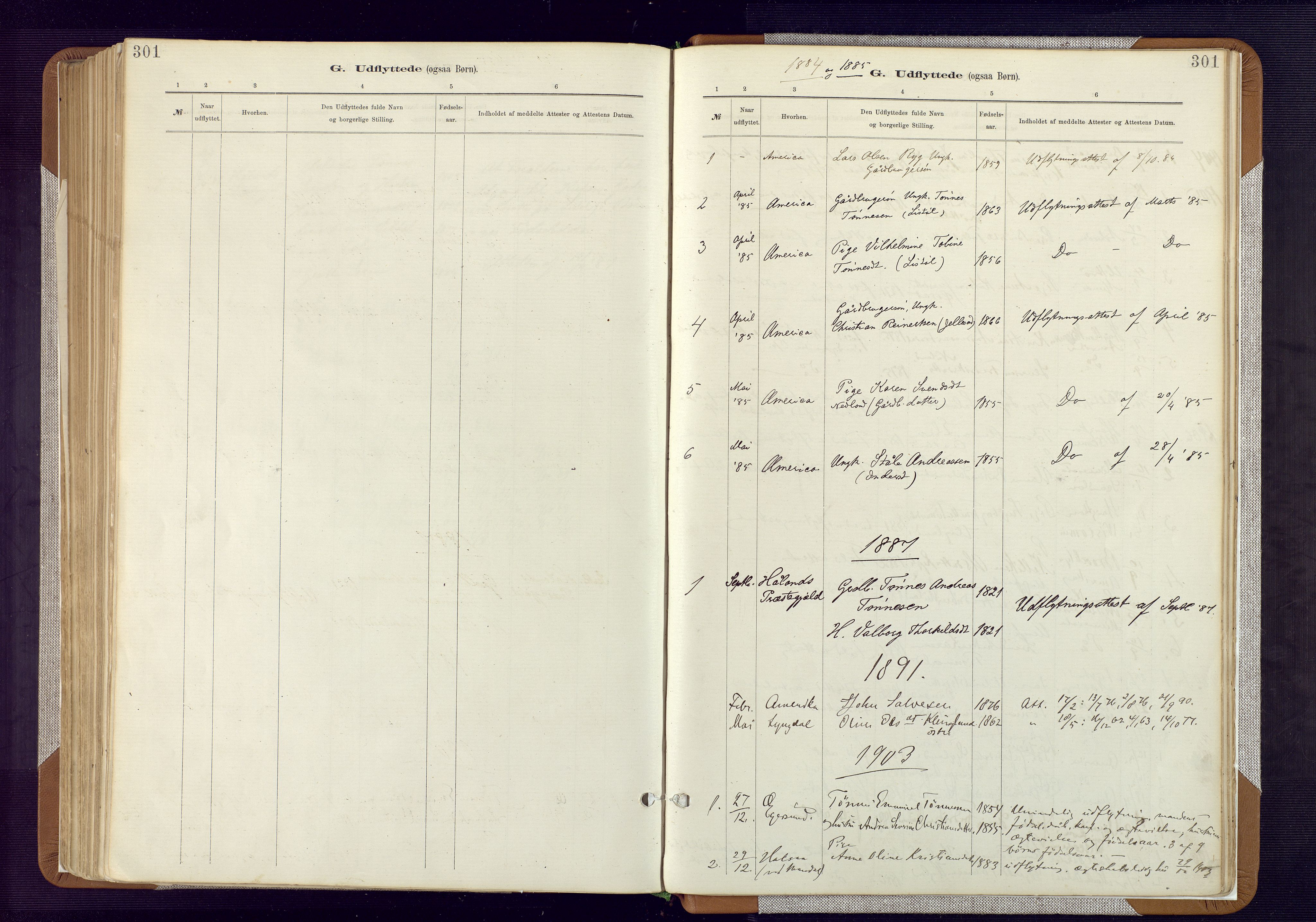 Bakke sokneprestkontor, SAK/1111-0002/F/Fa/Fab/L0003: Parish register (official) no. A 3, 1884-1921, p. 301