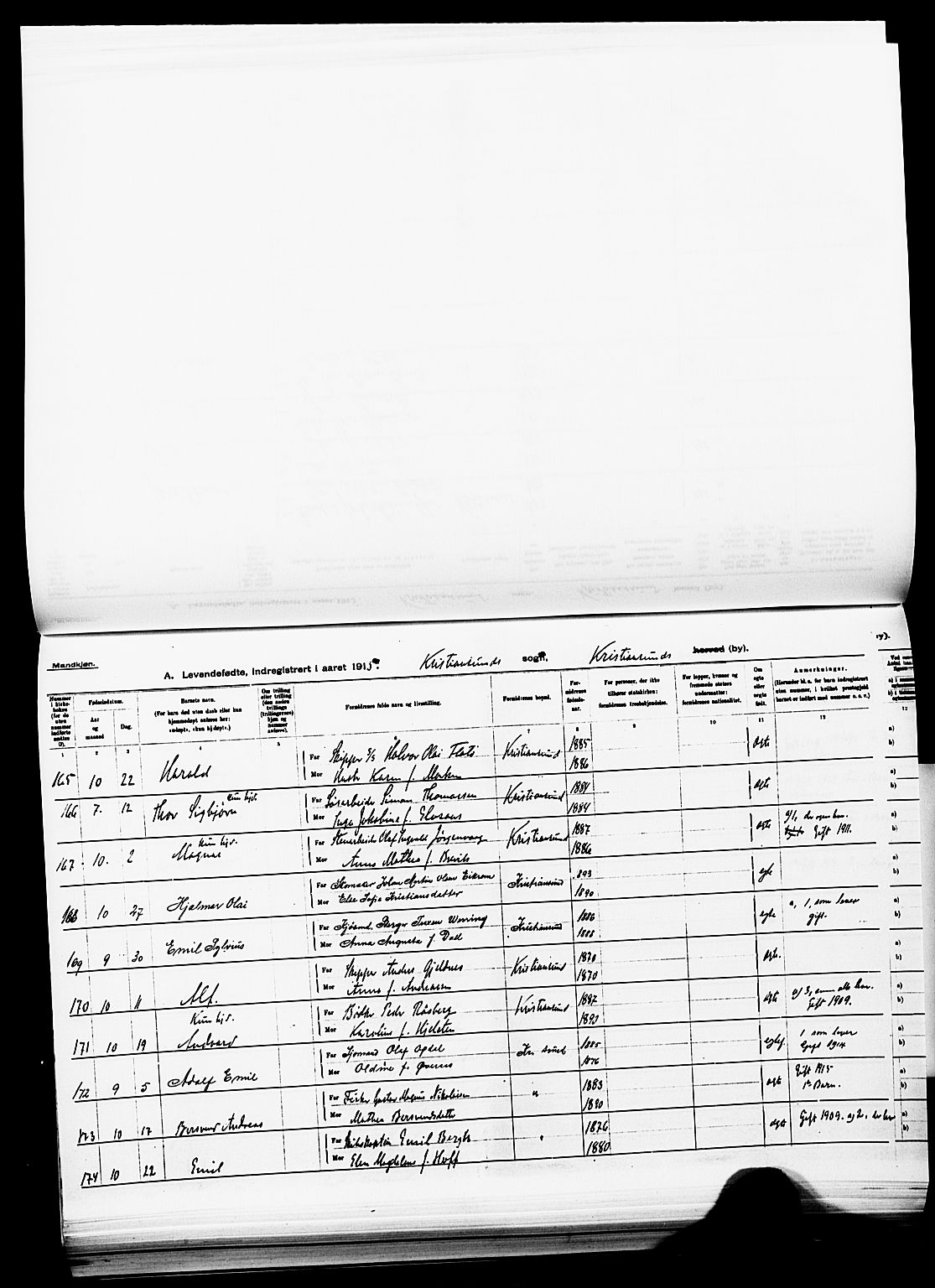 Ministerialprotokoller, klokkerbøker og fødselsregistre - Møre og Romsdal, AV/SAT-A-1454/572/L0861: Parish register (official) no. 572D05, 1913-1920