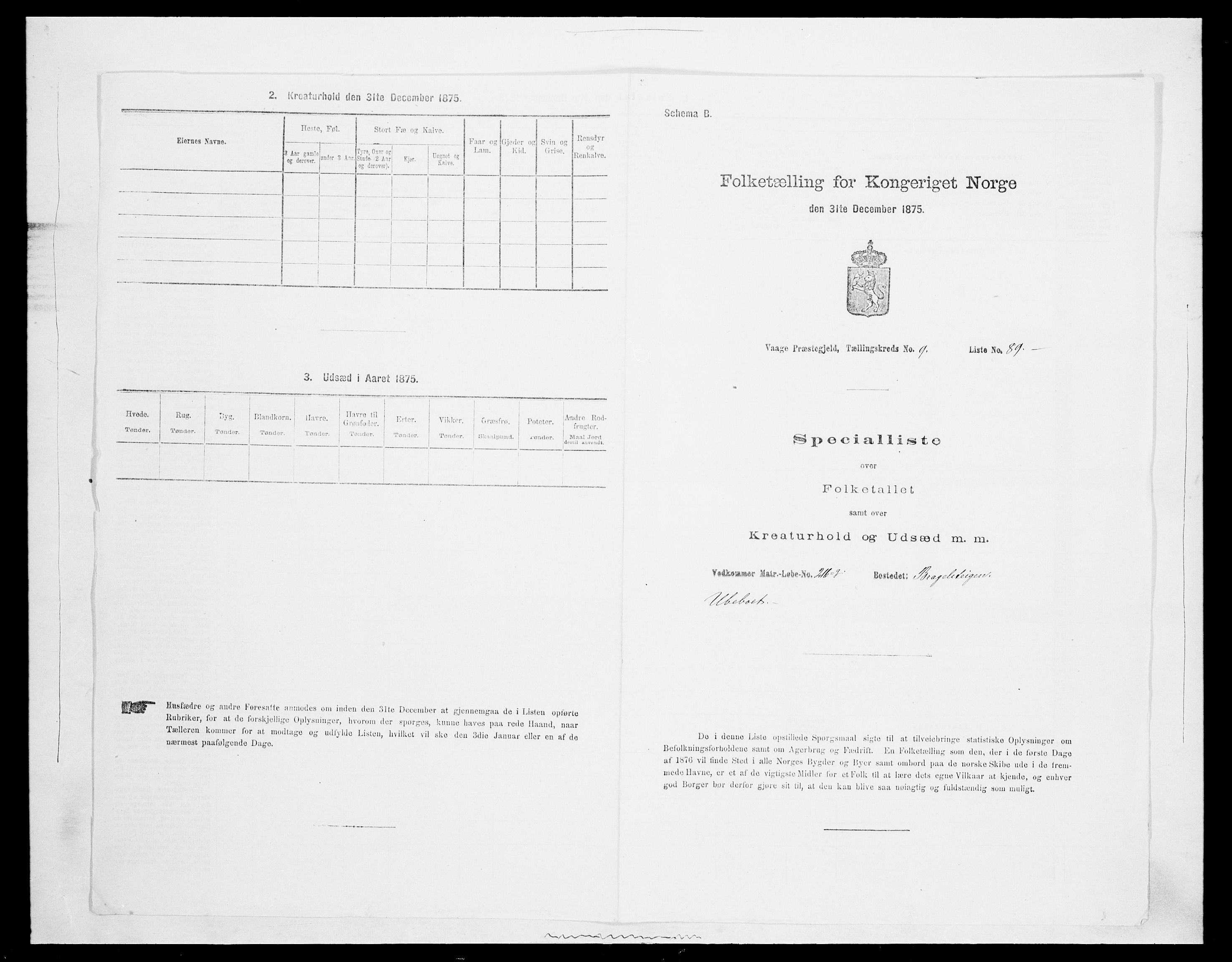 SAH, 1875 census for 0515P Vågå, 1875, p. 1701