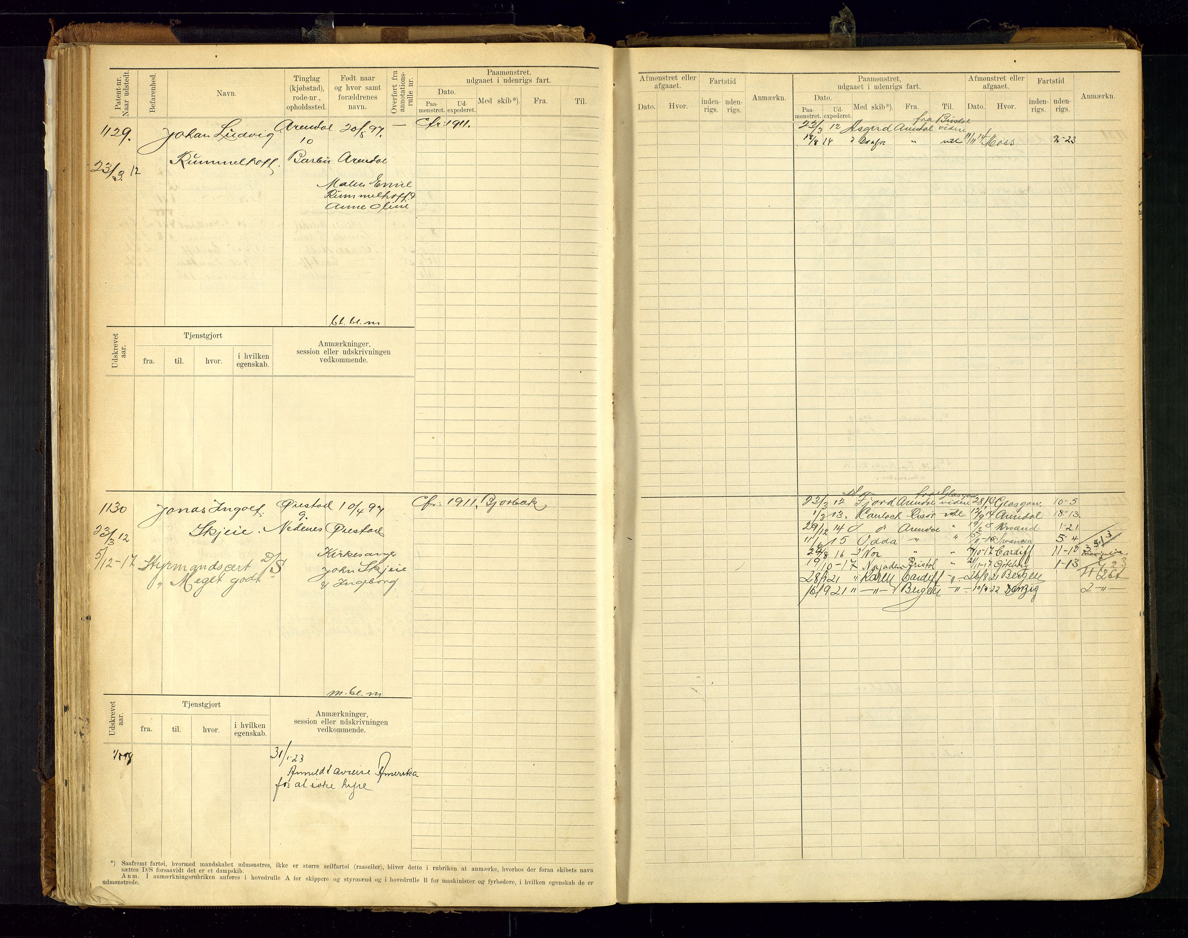 Arendal mønstringskrets, AV/SAK-2031-0012/F/Fb/L0021: Hovedrulle A nr 969-1465, S-19, 1910-1914, p. 85