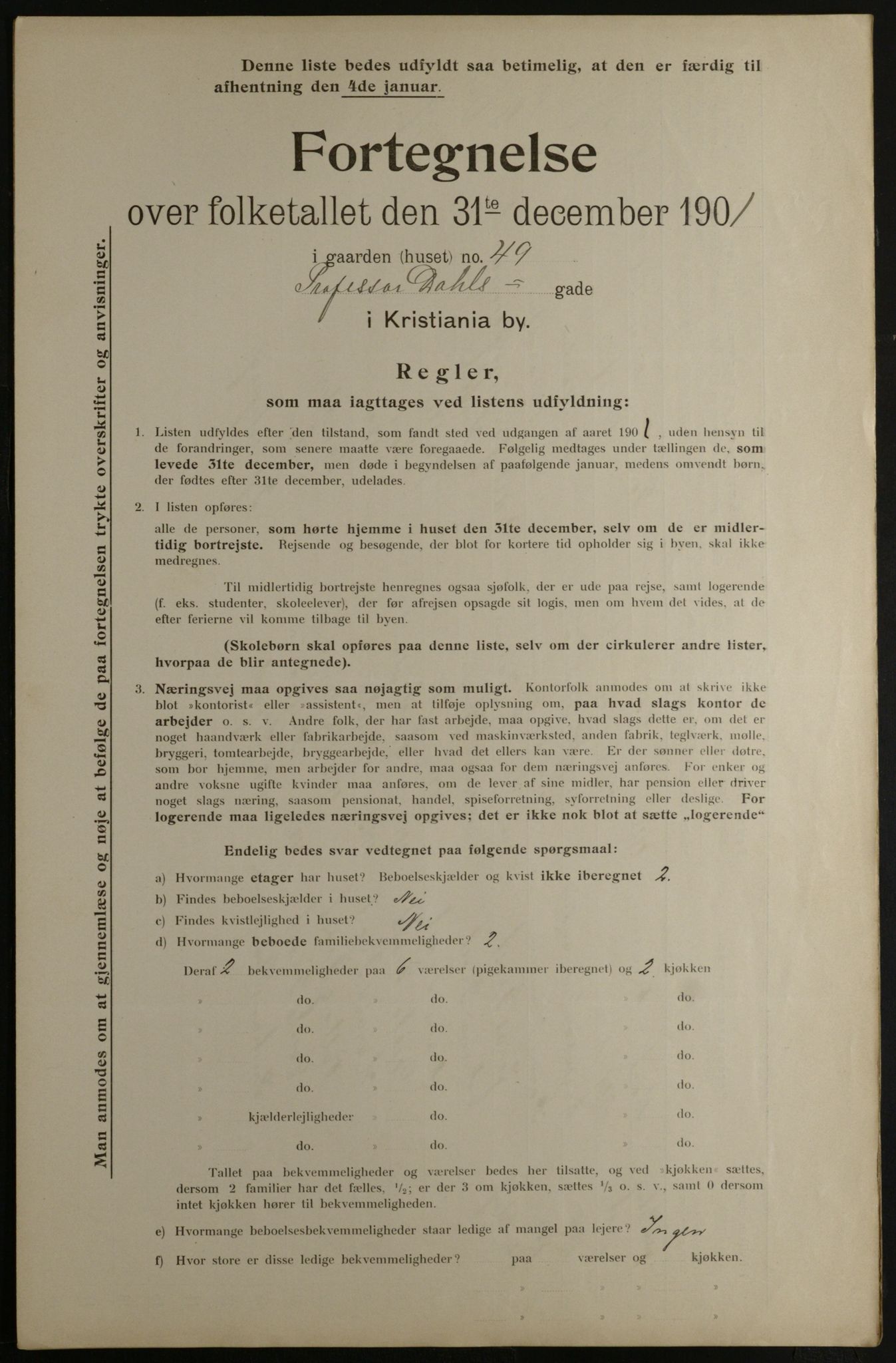 OBA, Municipal Census 1901 for Kristiania, 1901, p. 12569