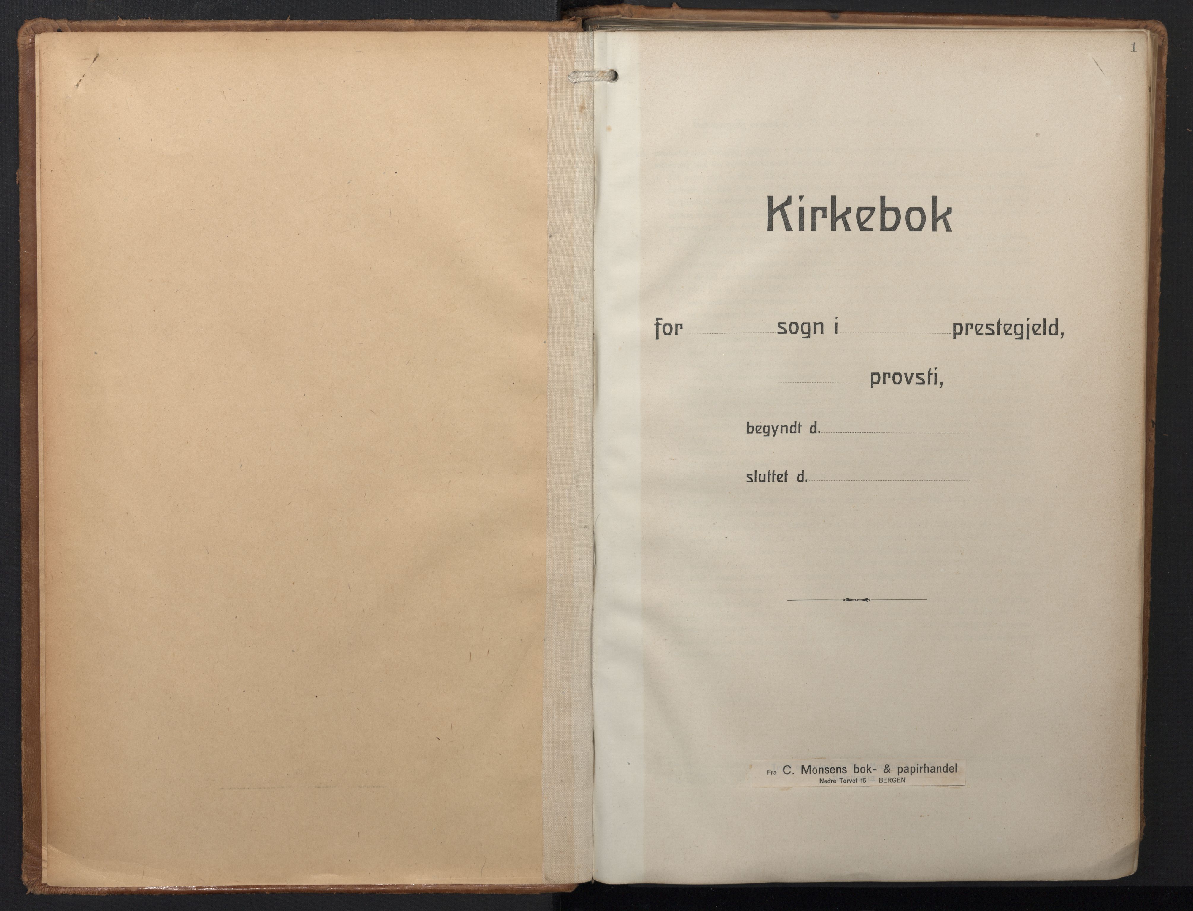 Nykirken Sokneprestembete, SAB/A-77101/H/Hab: Parish register (copy) no. B 9, 1925-1948, p. 1