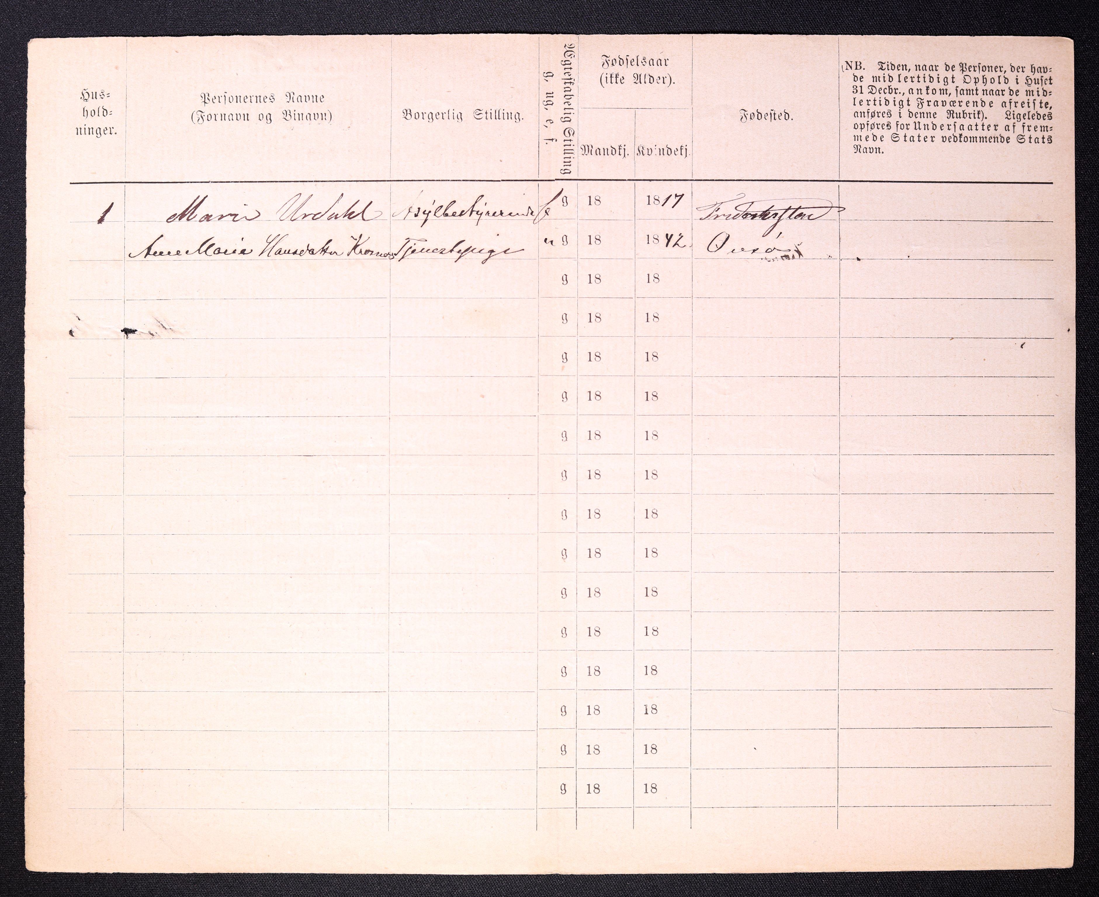 RA, 1870 census for 0103 Fredrikstad, 1870, p. 1084