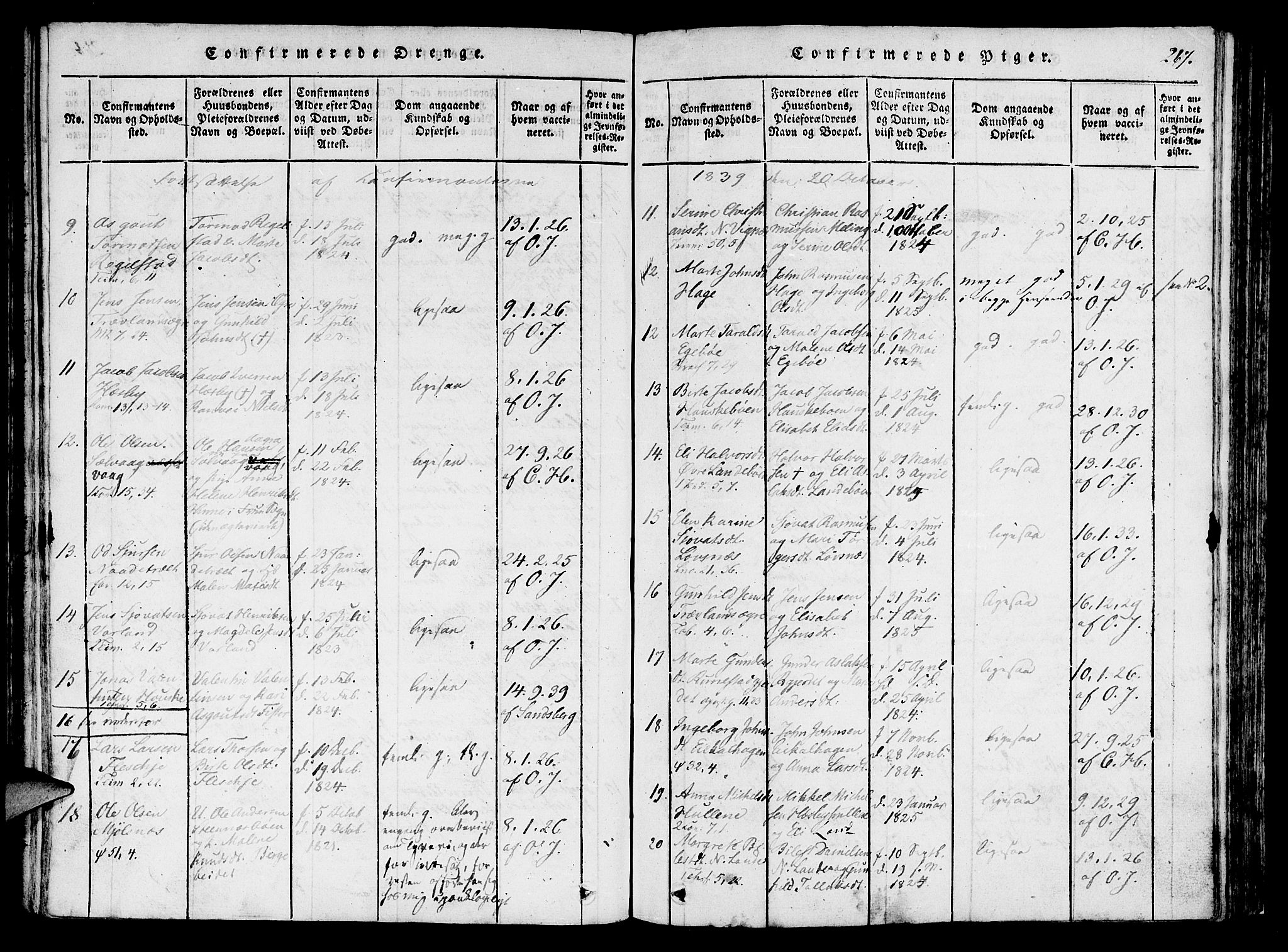 Finnøy sokneprestkontor, AV/SAST-A-101825/H/Ha/Haa/L0006: Parish register (official) no. A 6, 1816-1846, p. 267