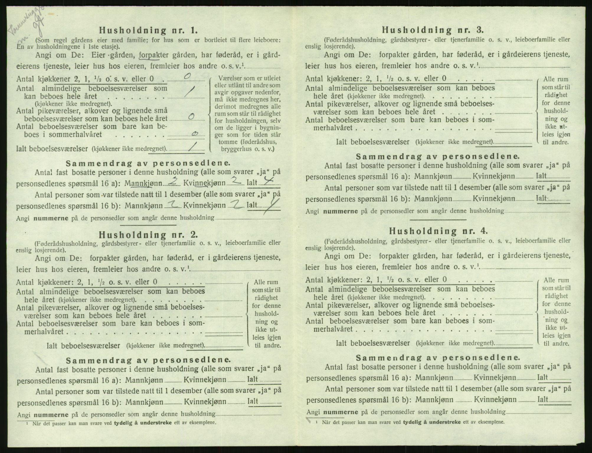 SAK, 1920 census for Tovdal, 1920, p. 46