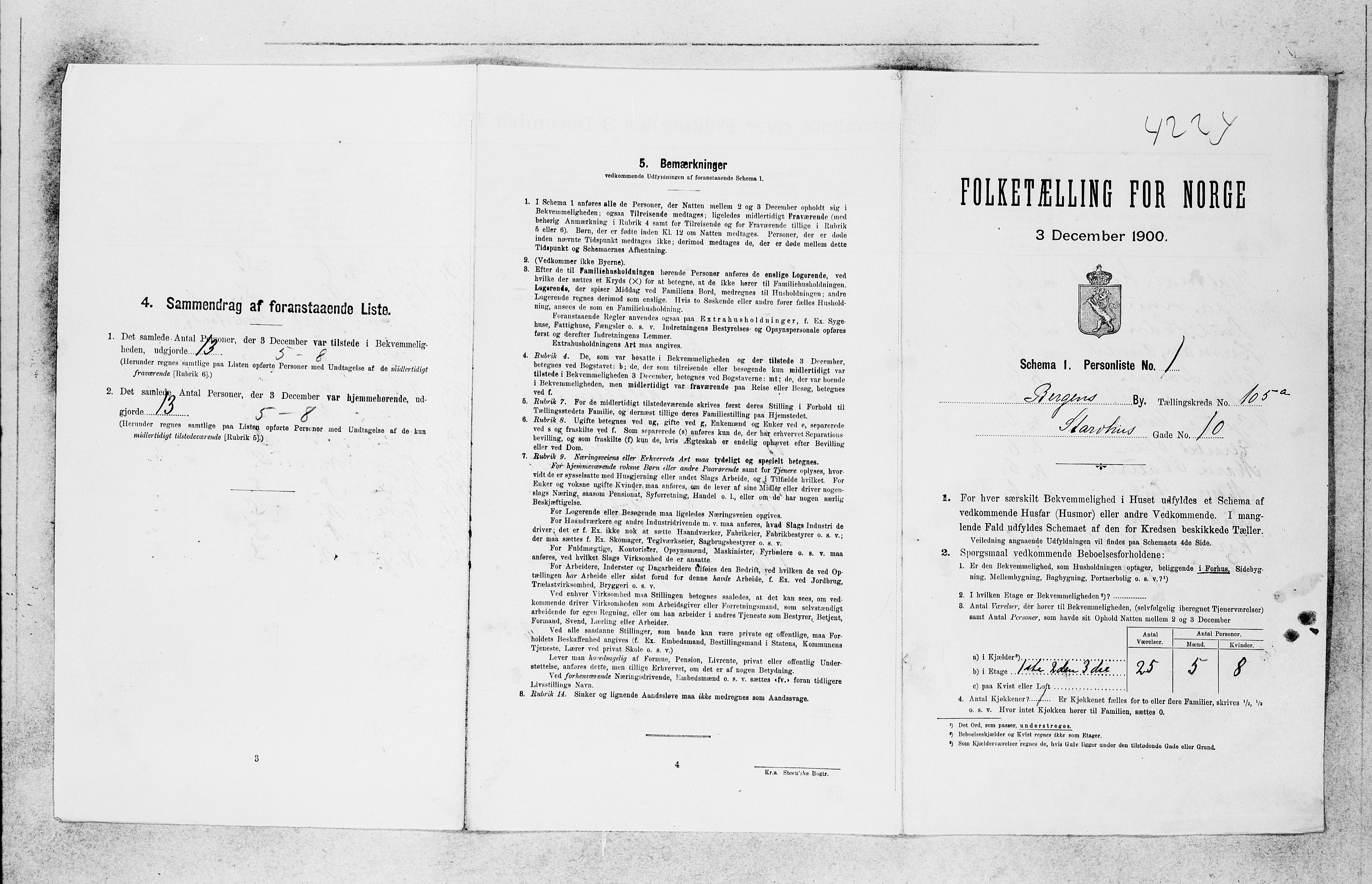 SAB, 1900 census for Bergen, 1900, p. 21854