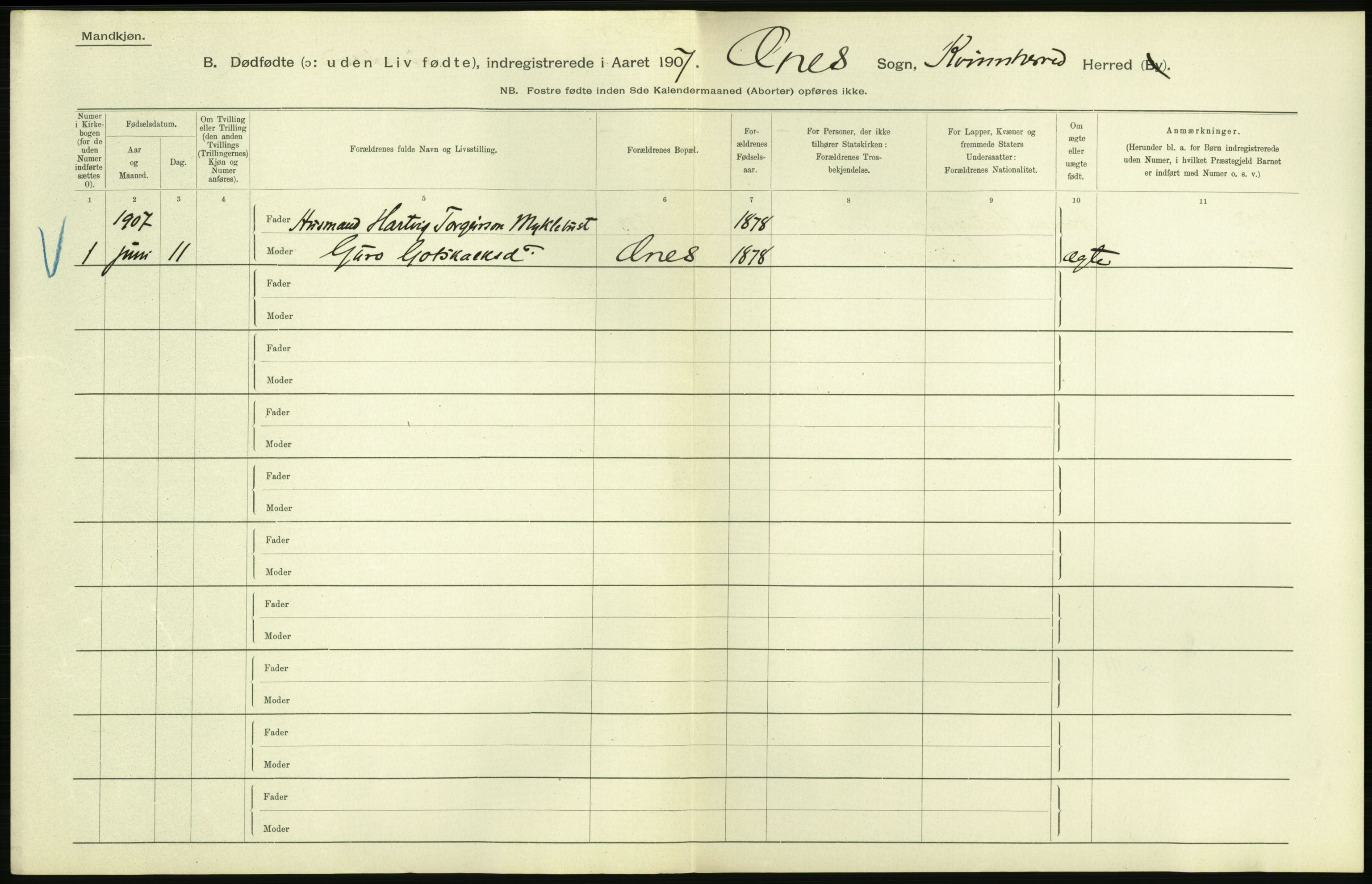 Statistisk sentralbyrå, Sosiodemografiske emner, Befolkning, RA/S-2228/D/Df/Dfa/Dfae/L0029: S. Bergenhus amt: Gifte, dødfødte. Bygder., 1907, p. 246