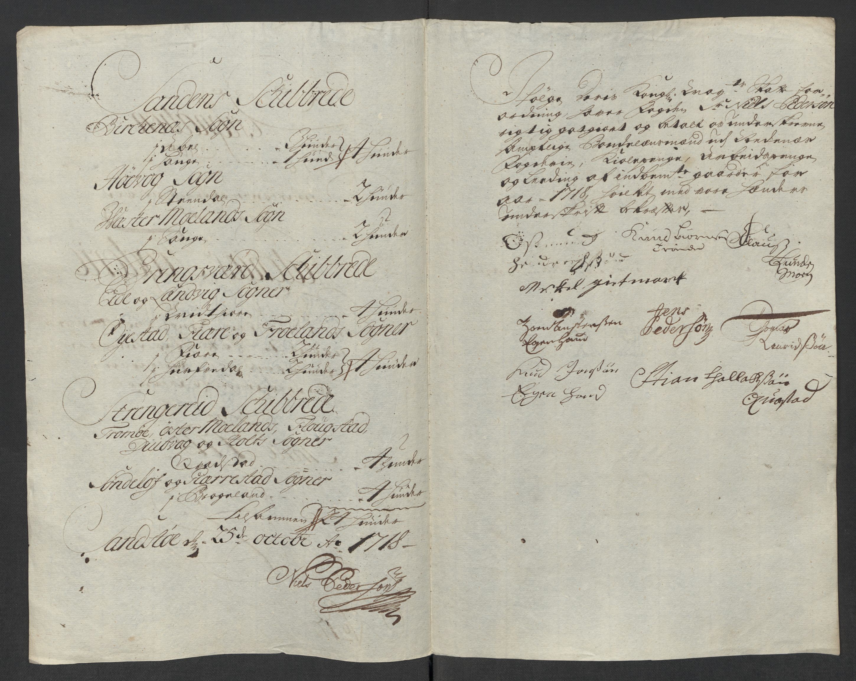 Rentekammeret inntil 1814, Reviderte regnskaper, Fogderegnskap, AV/RA-EA-4092/R39/L2327: Fogderegnskap Nedenes, 1718, p. 259