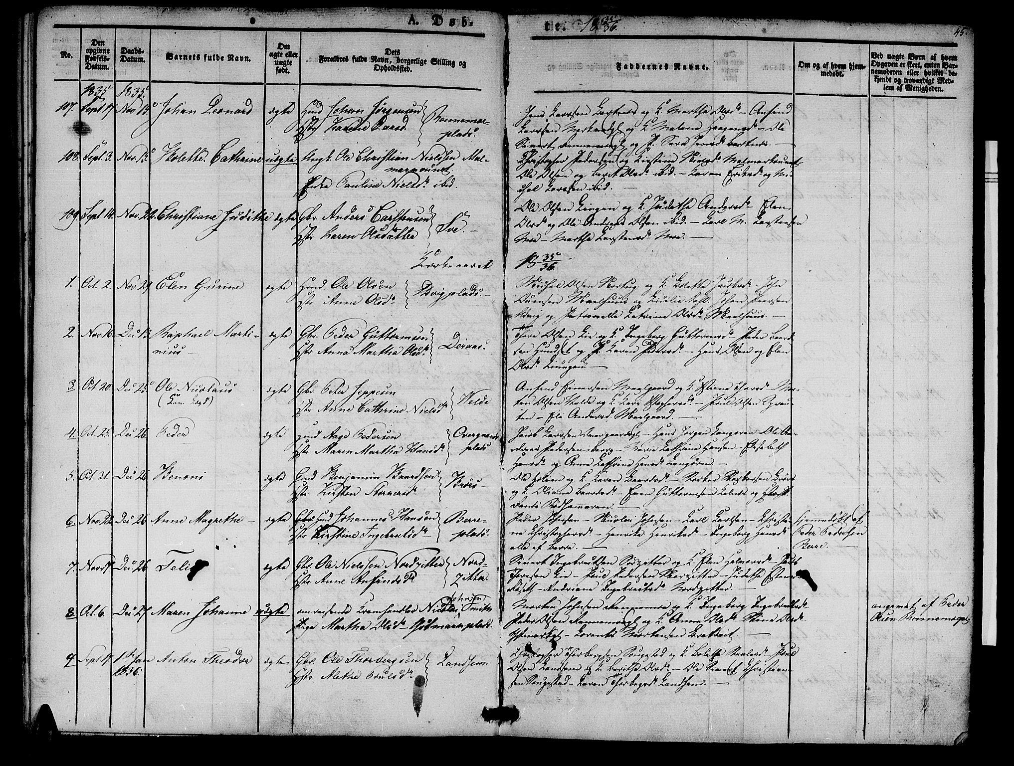 Ministerialprotokoller, klokkerbøker og fødselsregistre - Nord-Trøndelag, SAT/A-1458/741/L0391: Parish register (official) no. 741A05, 1831-1836, p. 45