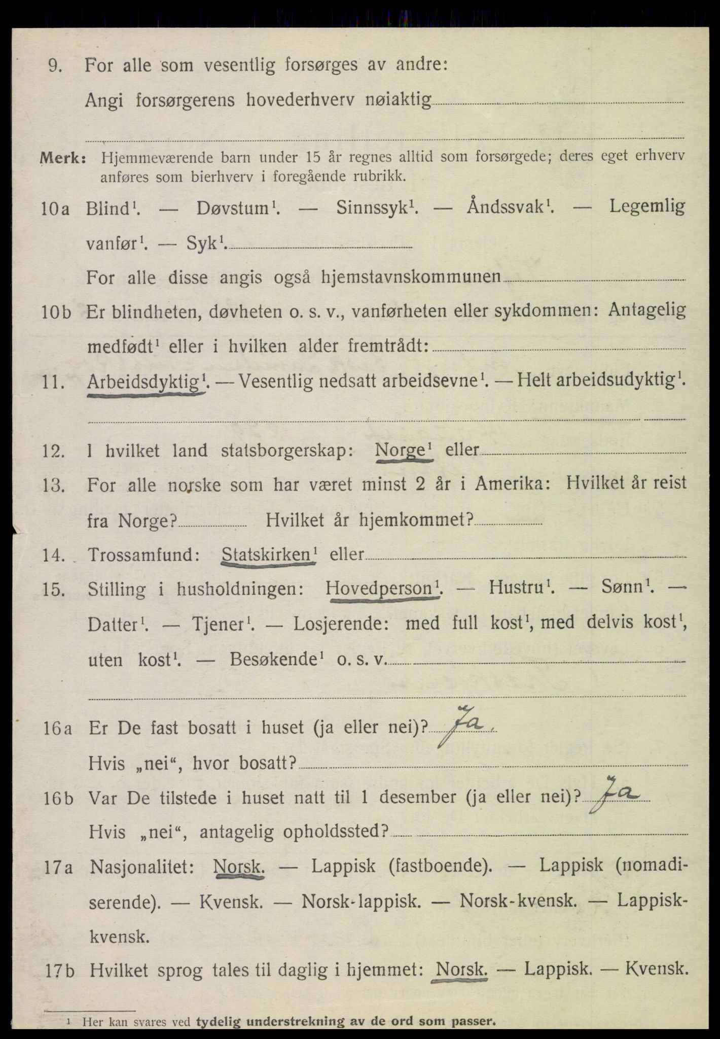 SAT, 1920 census for Vefsn, 1920, p. 10636