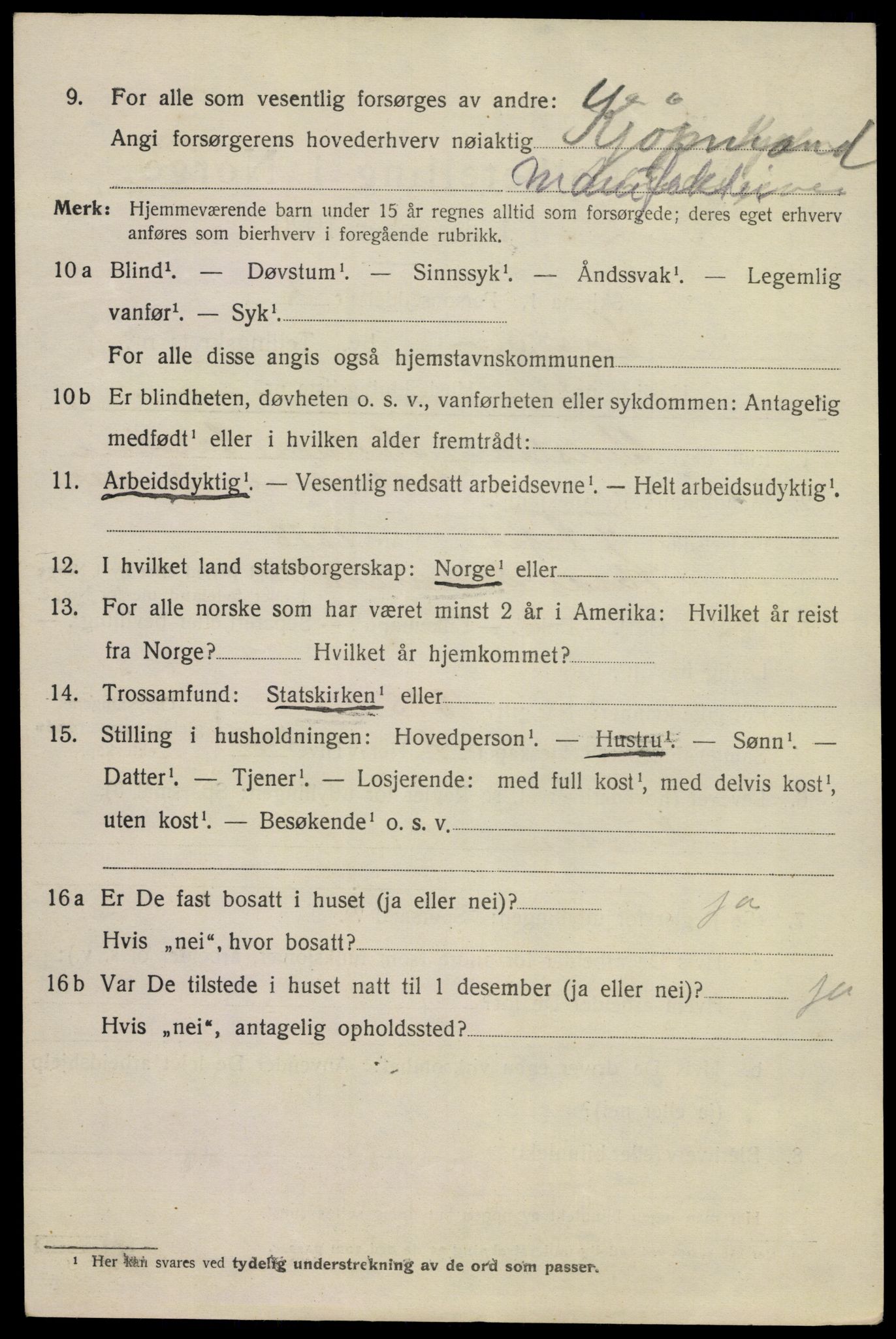 SAKO, 1920 census for Kragerø, 1920, p. 5330