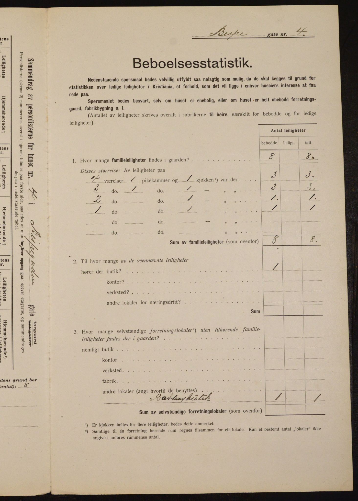 OBA, Municipal Census 1912 for Kristiania, 1912, p. 5218