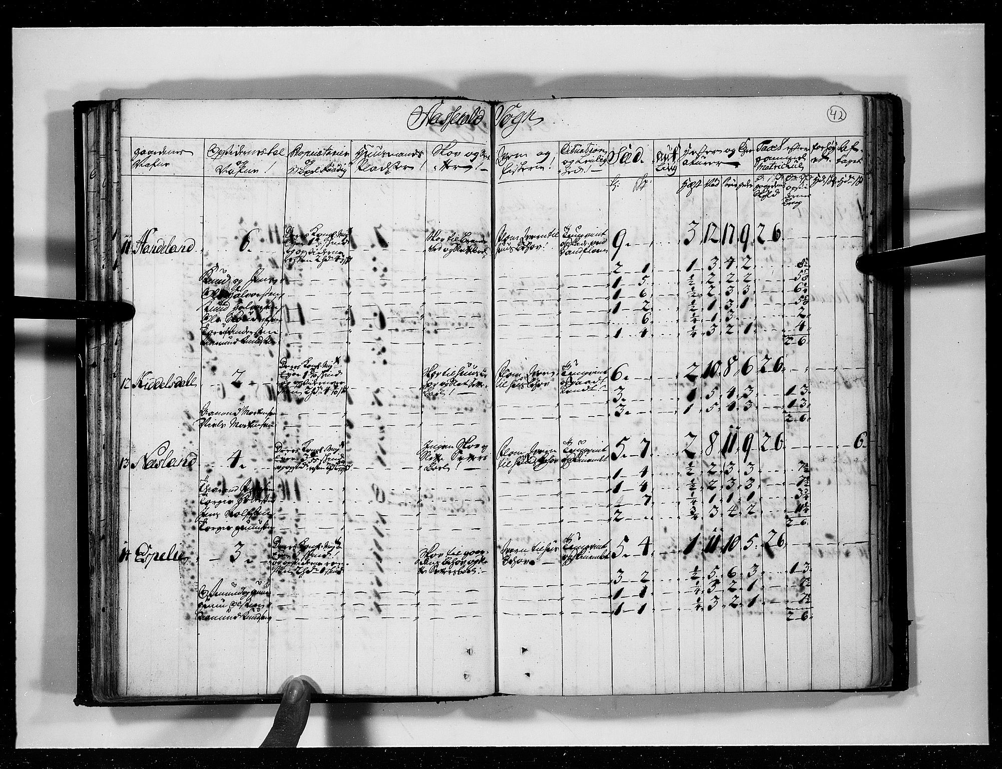 Rentekammeret inntil 1814, Realistisk ordnet avdeling, AV/RA-EA-4070/N/Nb/Nbf/L0125: Råbyggelag eksaminasjonsprotokoll, 1723, p. 41b-42a