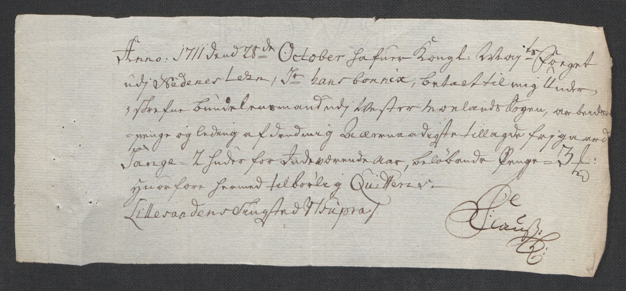 Rentekammeret inntil 1814, Reviderte regnskaper, Fogderegnskap, AV/RA-EA-4092/R39/L2319: Fogderegnskap Nedenes, 1710-1711, p. 308