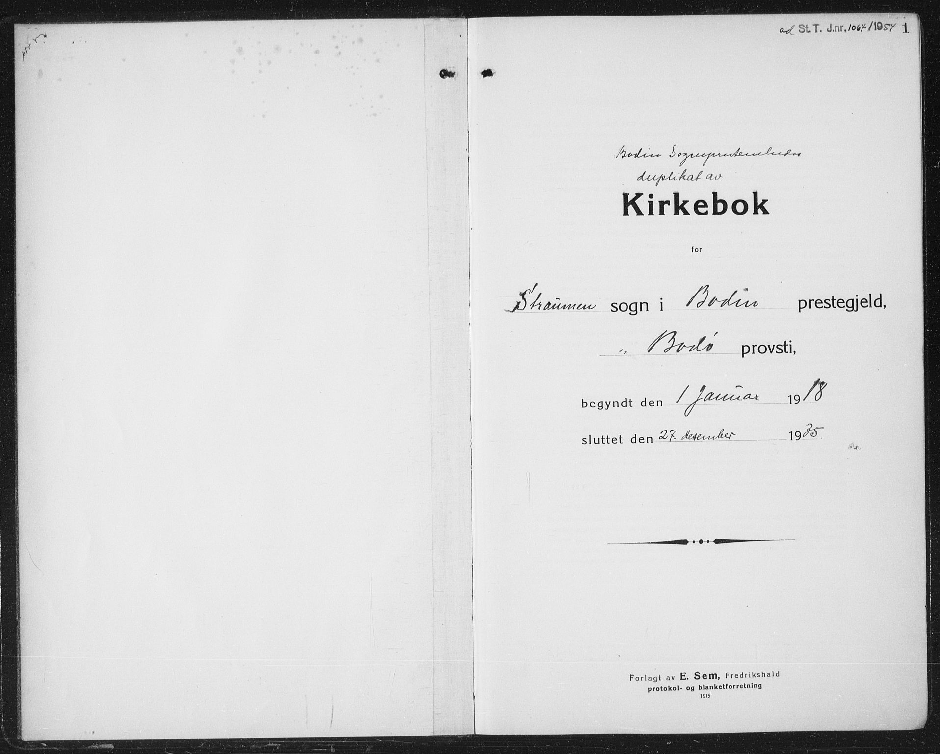 Ministerialprotokoller, klokkerbøker og fødselsregistre - Nordland, SAT/A-1459/804/L0089: Parish register (copy) no. 804C02, 1918-1935, p. 1