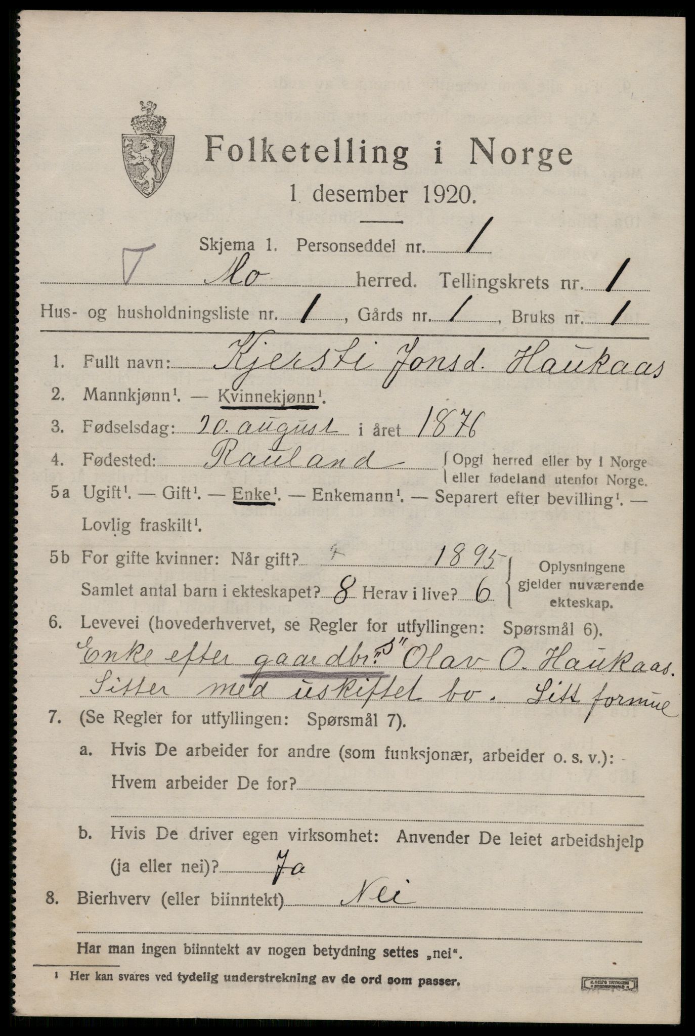 SAKO, 1920 census for Mo, 1920, p. 724