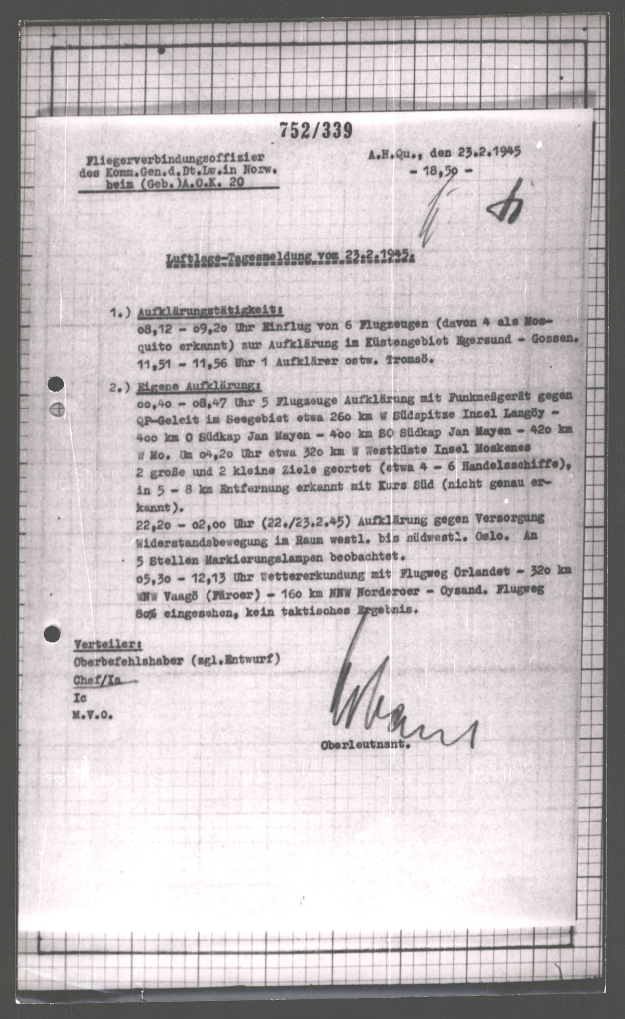 Forsvarets Overkommando. 2 kontor. Arkiv 11.4. Spredte tyske arkivsaker, AV/RA-RAFA-7031/D/Dar/Dara/L0003: Krigsdagbøker for 20. Gebirgs-Armee-Oberkommando (AOK 20), 1945, p. 232