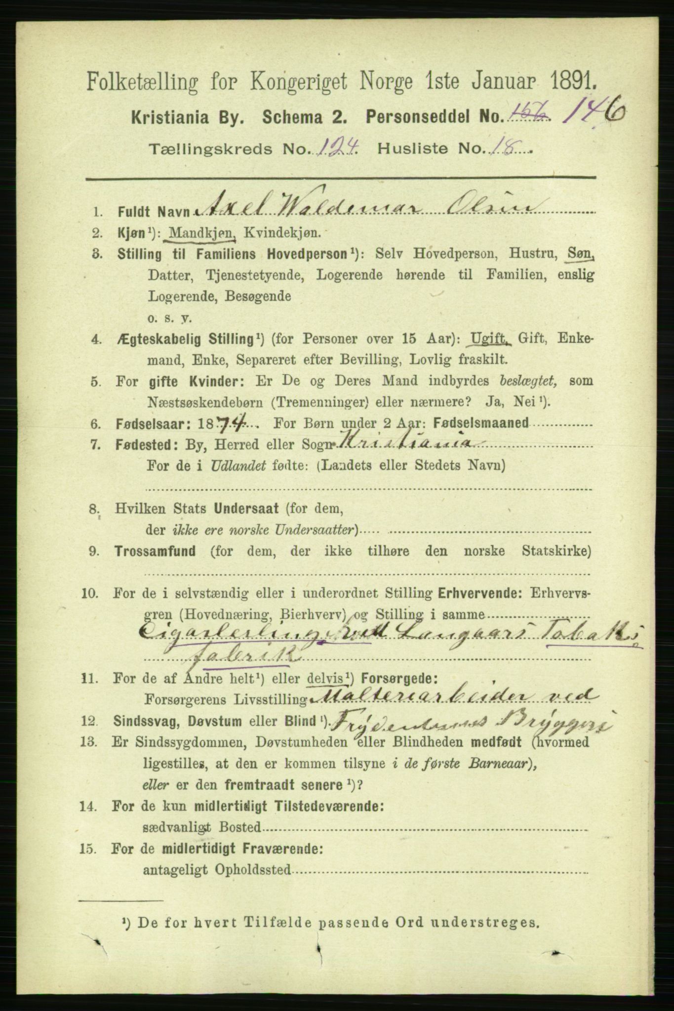 RA, 1891 census for 0301 Kristiania, 1891, p. 65727