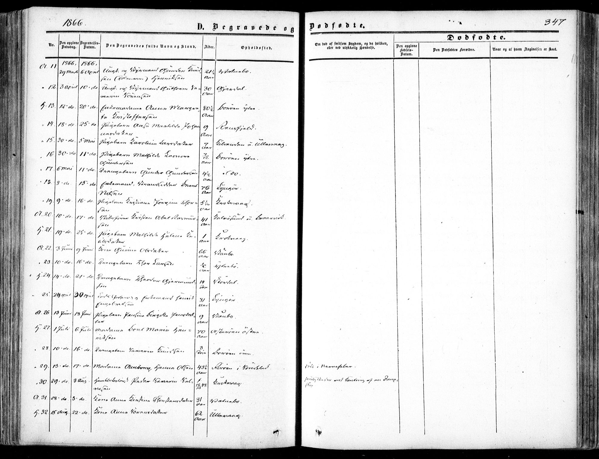 Dypvåg sokneprestkontor, SAK/1111-0007/F/Fa/Faa/L0006: Parish register (official) no. A 6, 1855-1872, p. 347