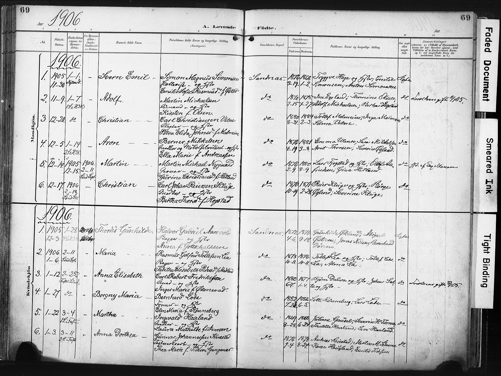 Høyland sokneprestkontor, SAST/A-101799/001/30BA/L0016: Parish register (official) no. A 16, 1899-1911, p. 69
